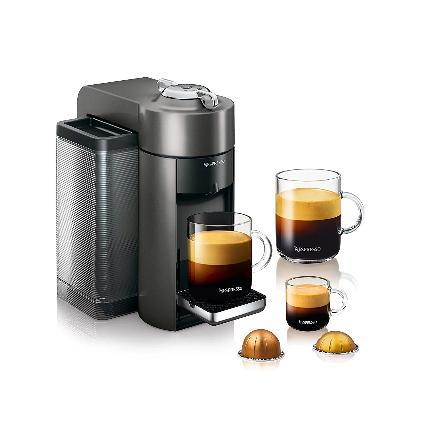 Nespresso Evoluo Coffee and Espresso Machine by De’Longhi with Aerocinno, Titan