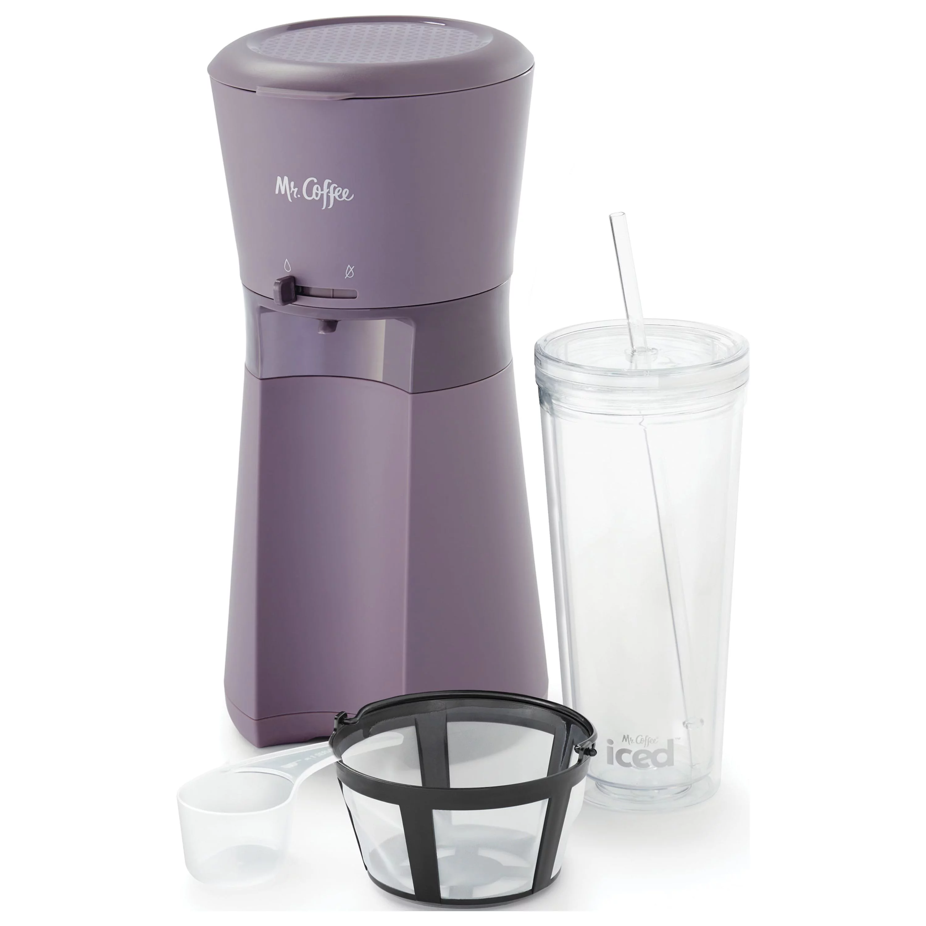 Mr. Coffee Iced Coffee Maker with Reusable Tumbler and Filter, Black