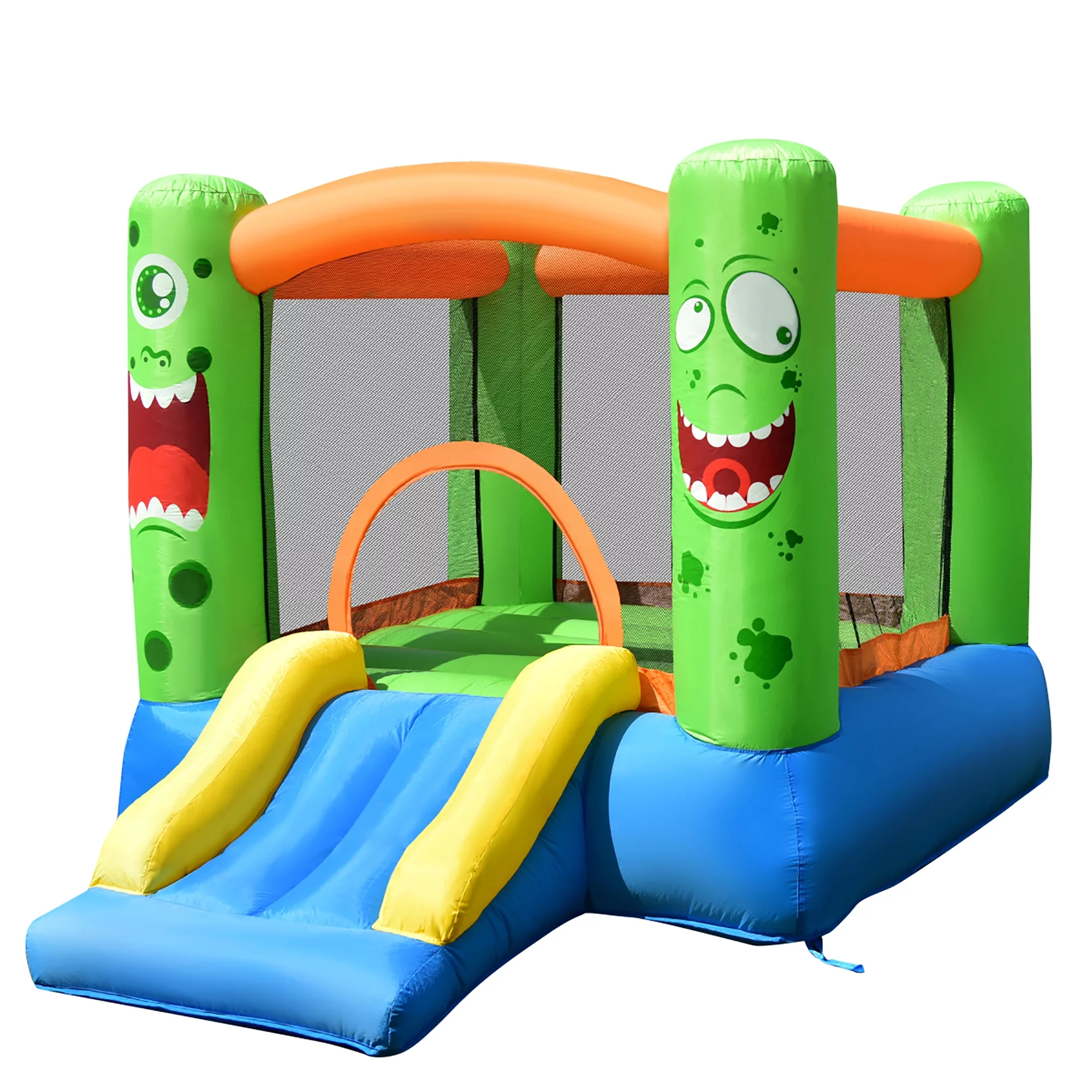 Costway Inflatable Bounce House Jumper Castle Kids Playhouse w/ Basketball Hoop & Slide (Blower NOT Included)