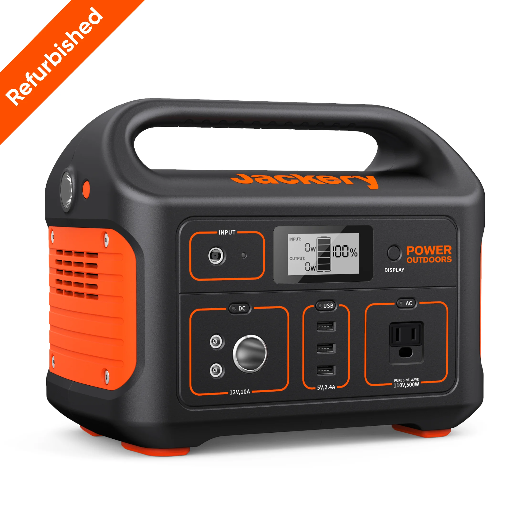 Restored Jackery Portable Power Station Explorer 550, 550 Wh Lithium-ion Battery, 500W Output, Solar Generator for Outdoors Camping Travel