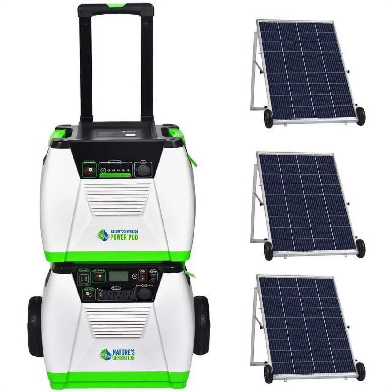 Nature’s Generator 1800W Portable Generator 2-WAYS (Solar panels & Wind)- Platinum System