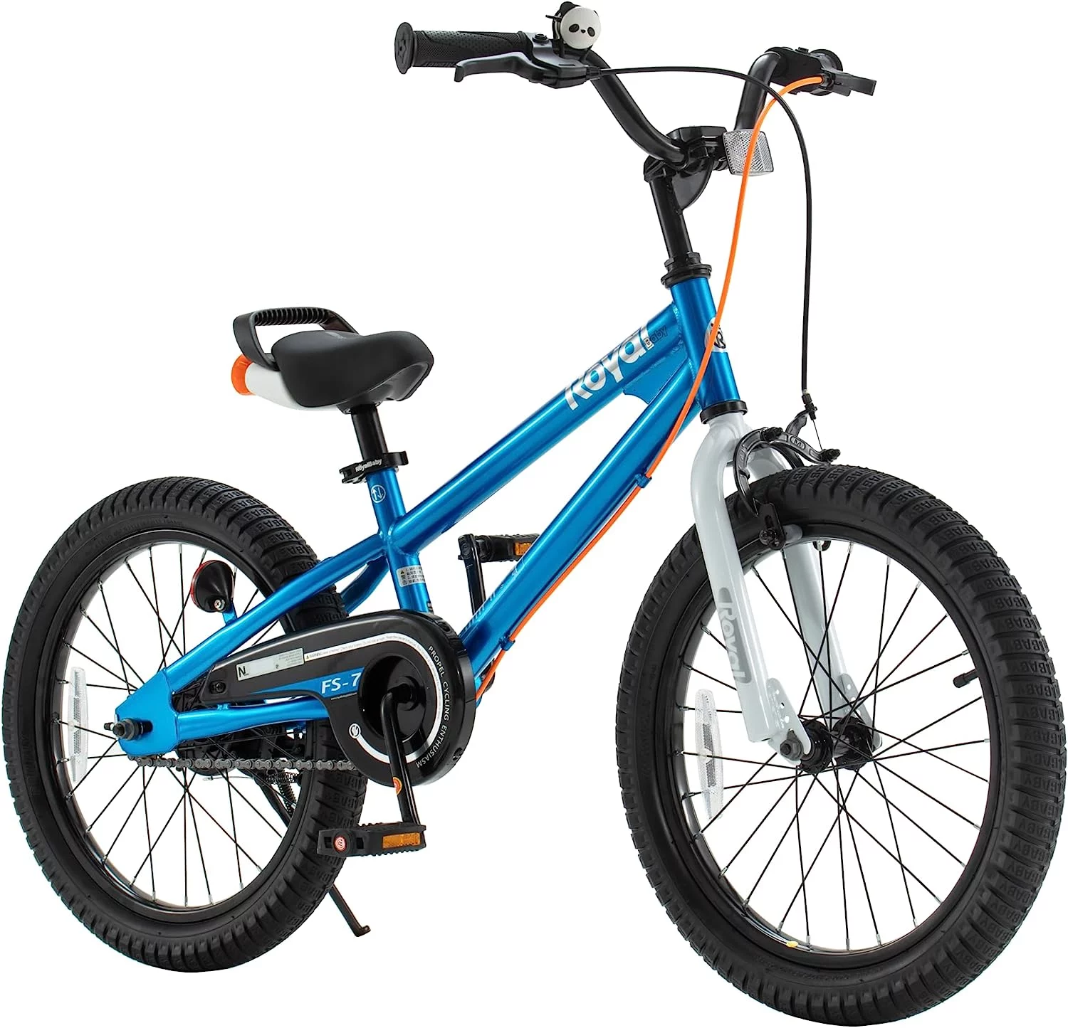 Royalbaby Freestyle 7 Kids Bike Toddlers 18 Inch Wheel Dual Handbrakes Bicycle Beginners Boys Girls Ages 3-5 Years, Kickstand and Water Bottle Included, Blue