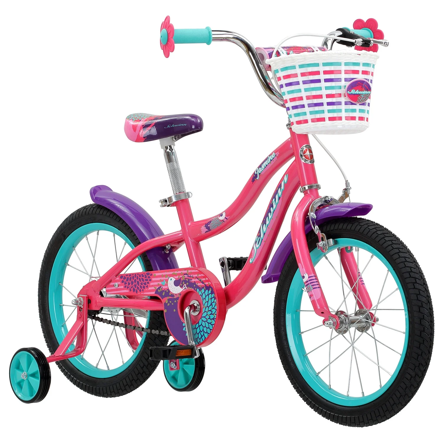 Schwinn Jasmine Girls Bile with Training Wheels ?C 16 in wheels-Color:Raspberry,Style:Girl’s Juvenile