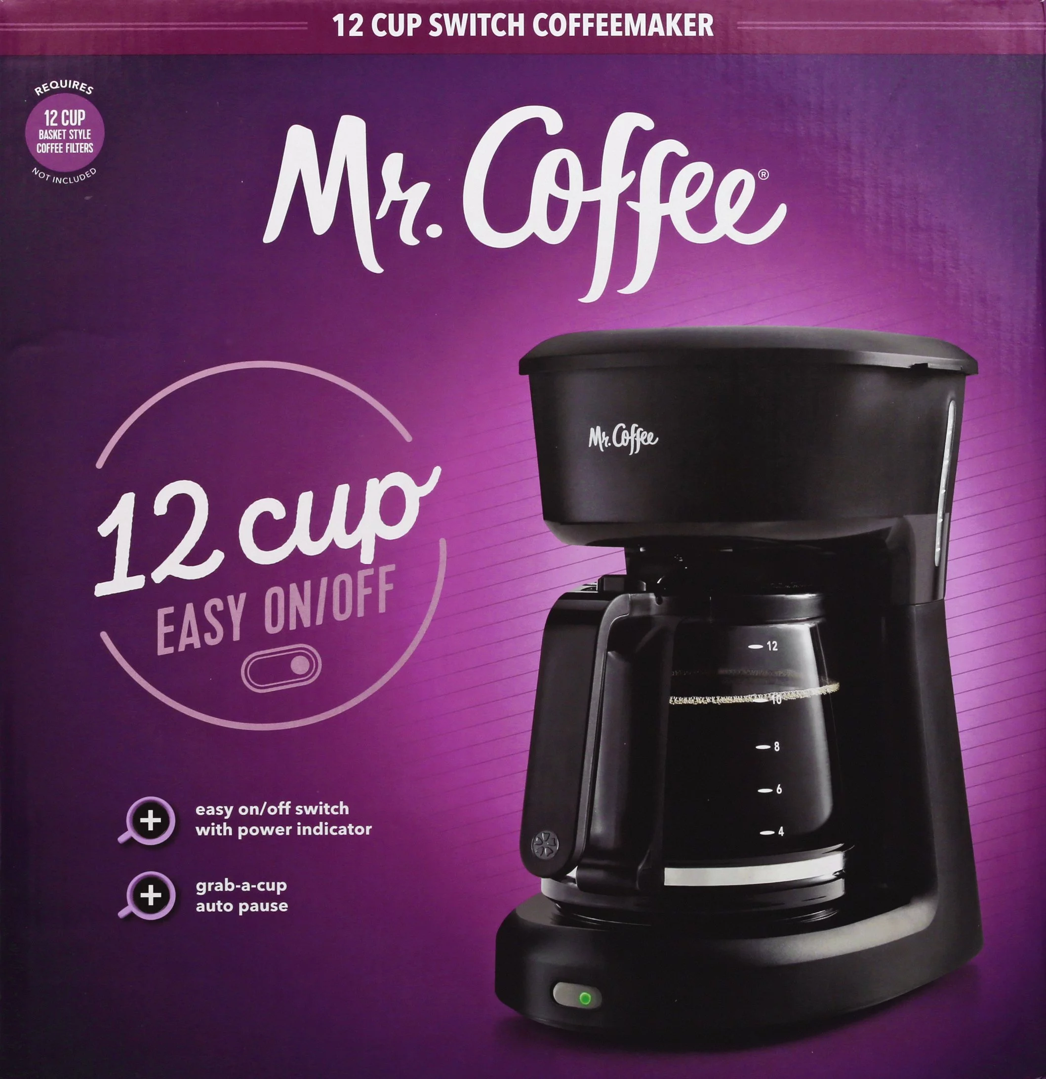 Mr Coffee 12 Cup Switch Black Coffee Maker 2176663