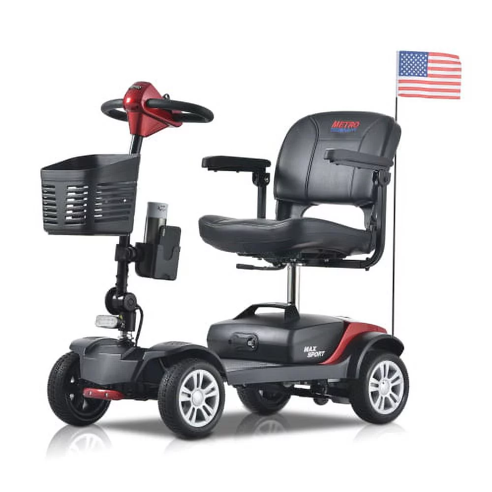 Mobility Scooters for Seniors, Heavy Duty Handicap Electric Scooters with 4 Wheel, Lightweight Compact Motorized Scooter with Headlights, Outdoor Power Scooter with Anti-Tip Wheels