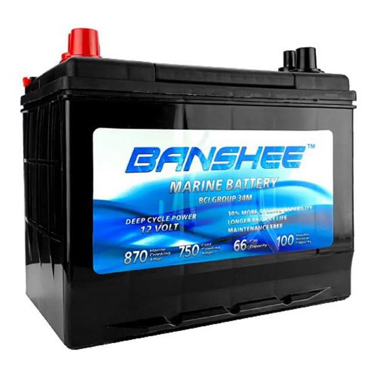 Banshee 34M-Banshee-100 Deep Cycle Battery for Replacement Optima Blue Top – Group Size 34