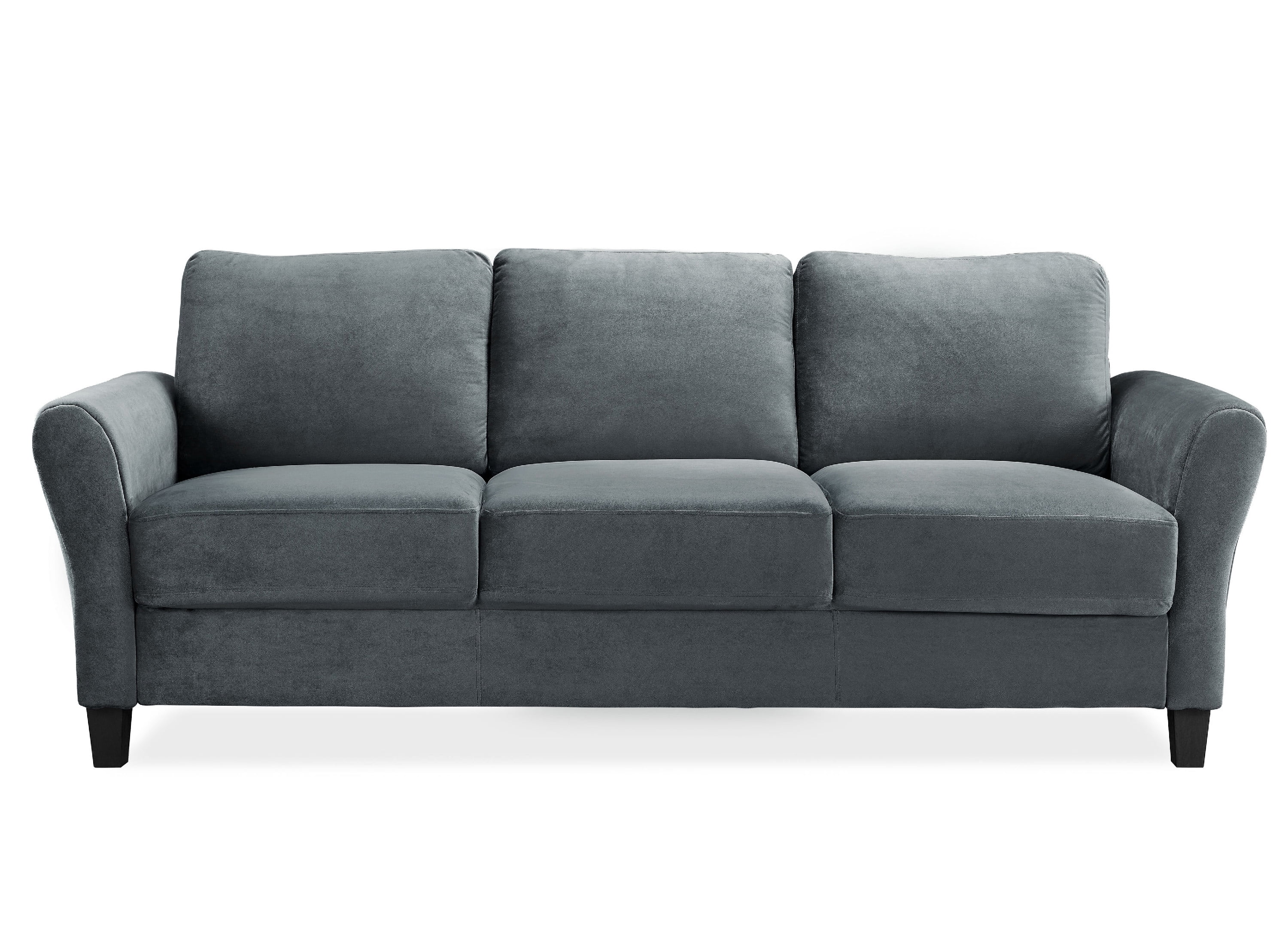 Lifestyle Solutions Alexa Sofa with Curved Arms, Gray Fabric