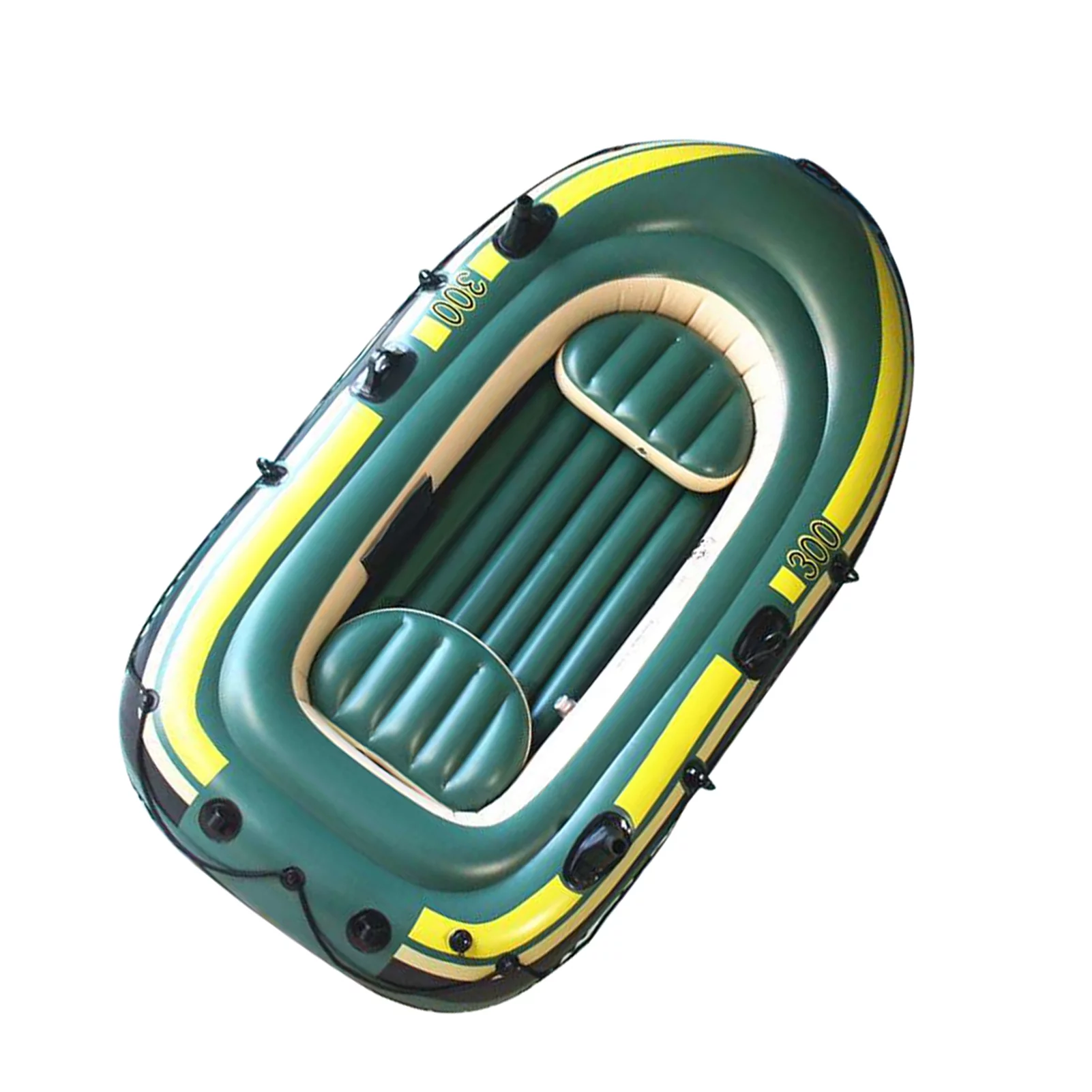 Green PVC Inflatable Three Person Rowing Air Boat Fishing Drifting Diving Tool