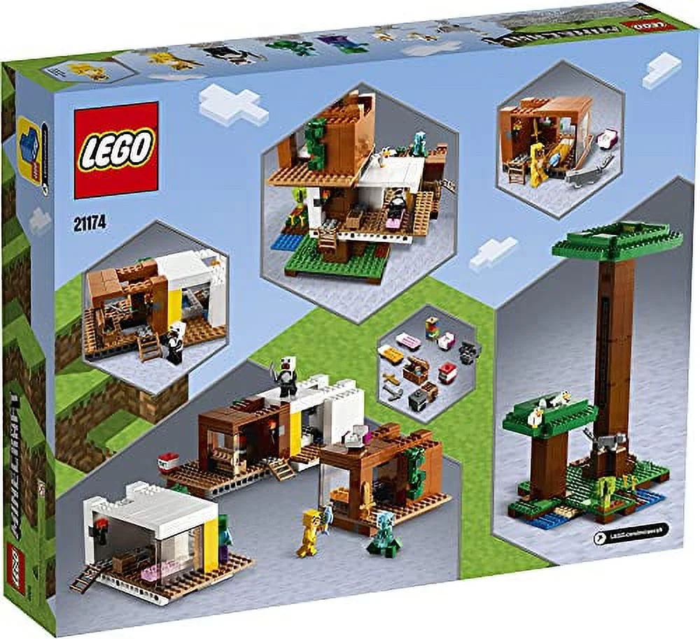 LEGO Minecraft The Modern Treehouse 21174 Giant Treehouse Building Kit Playset; Fun Toy for Minecraft-Gaming Kids; New 2021 (909 Pieces)