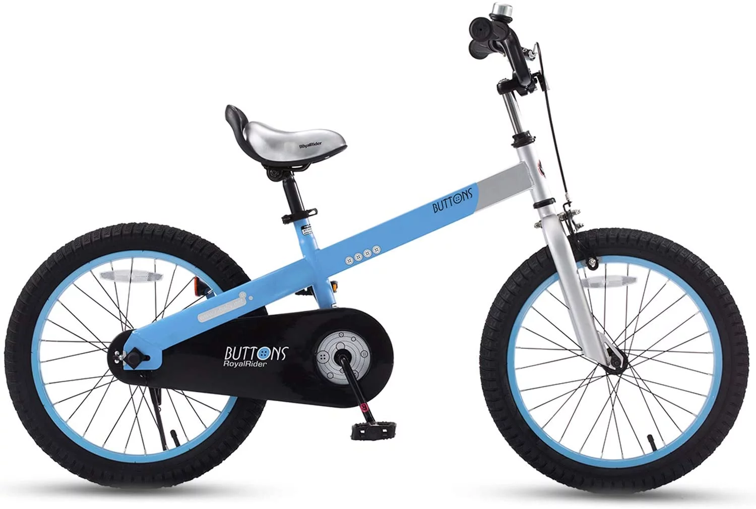 RoyalBaby Buttons 18 inch Kid’s Bicycle Matte Blue With Kickstand