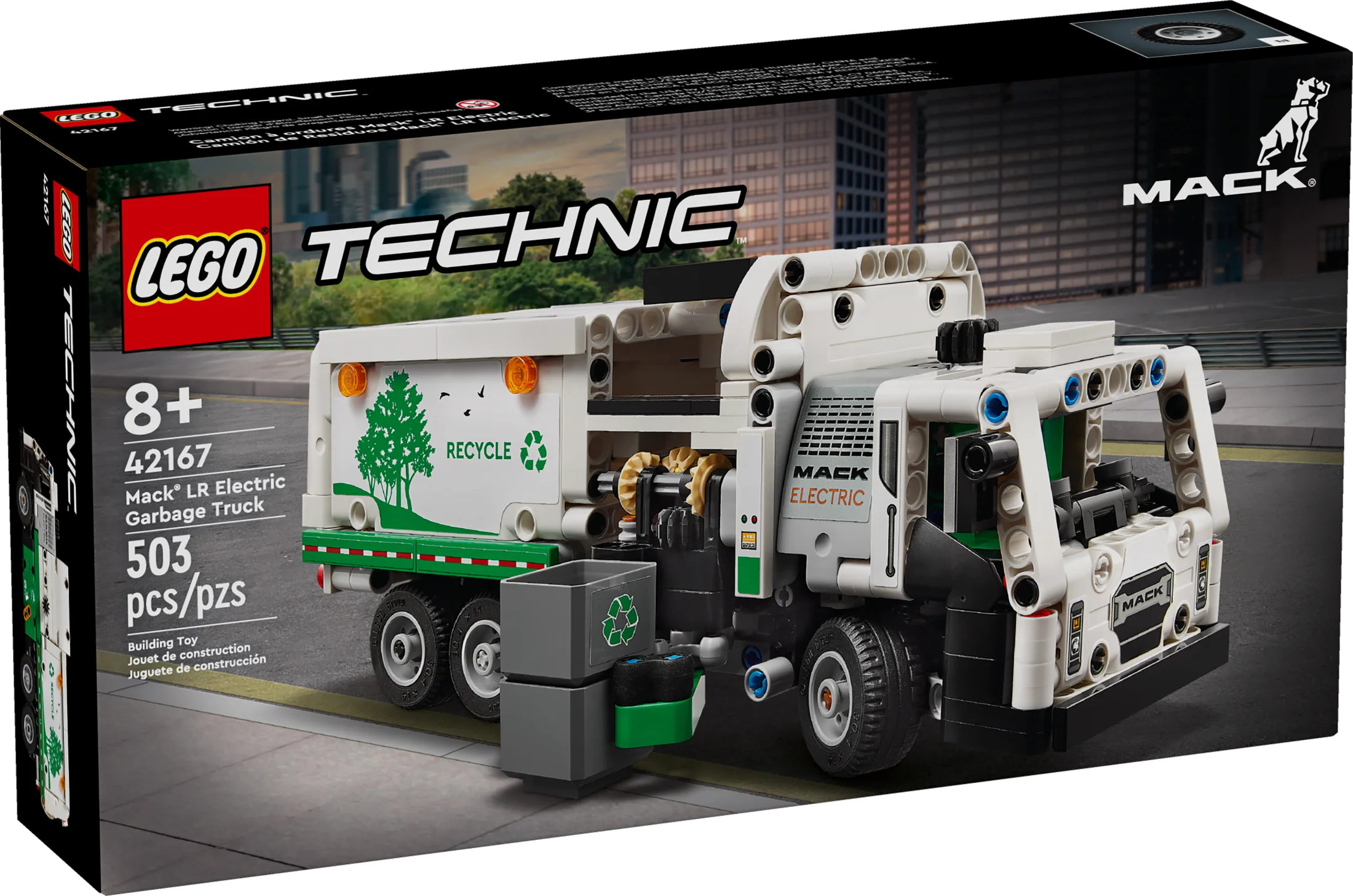 LEGO Technic Mack LR Electric Garbage Truck Toy, Buildable Kids Truck for Pretend Play, Great Gift for Boys, Girls and Kids Ages 8 and Up who Love Recycling Truck Toys and Vehicles, 42167