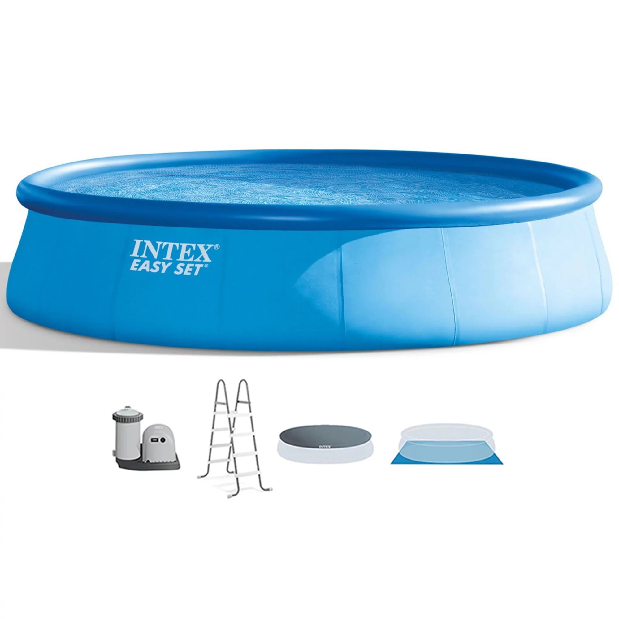 Intex 18′ x 48″ Inflatable Outdoor Pool Set with Filter Cartridges (6 Pack)