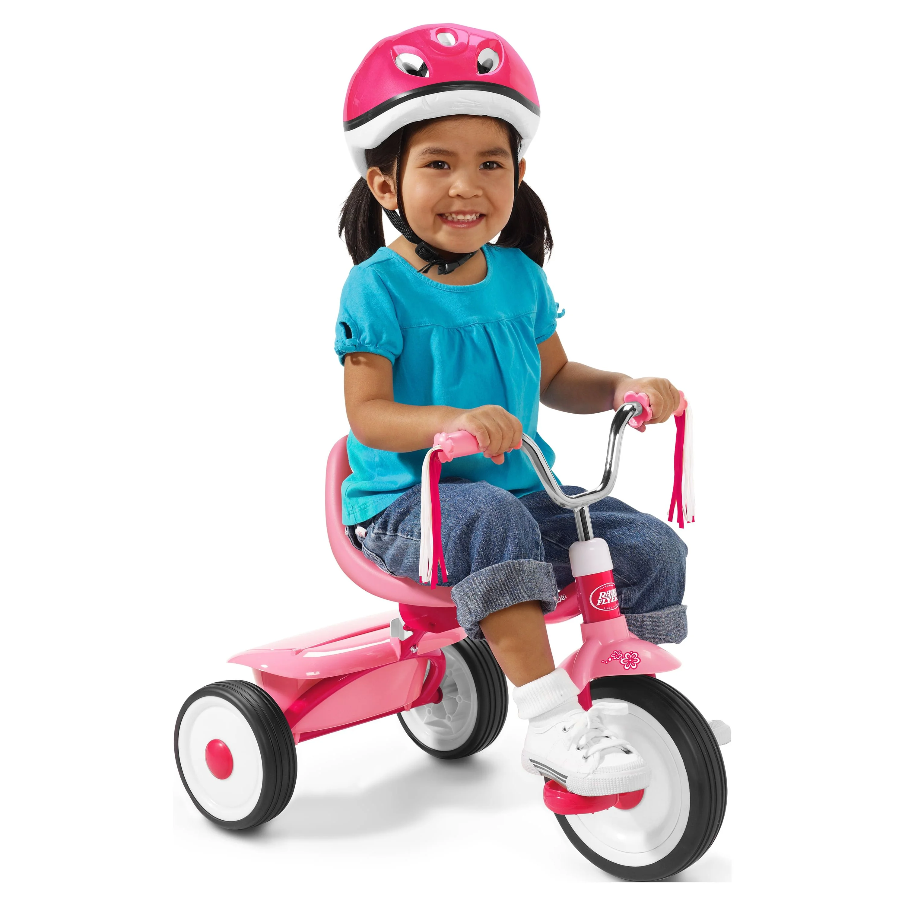 Radio Flyer Ready to Ride Folding Trike Fully Assembled, Red, Boys and Girls Toddler Tricycle