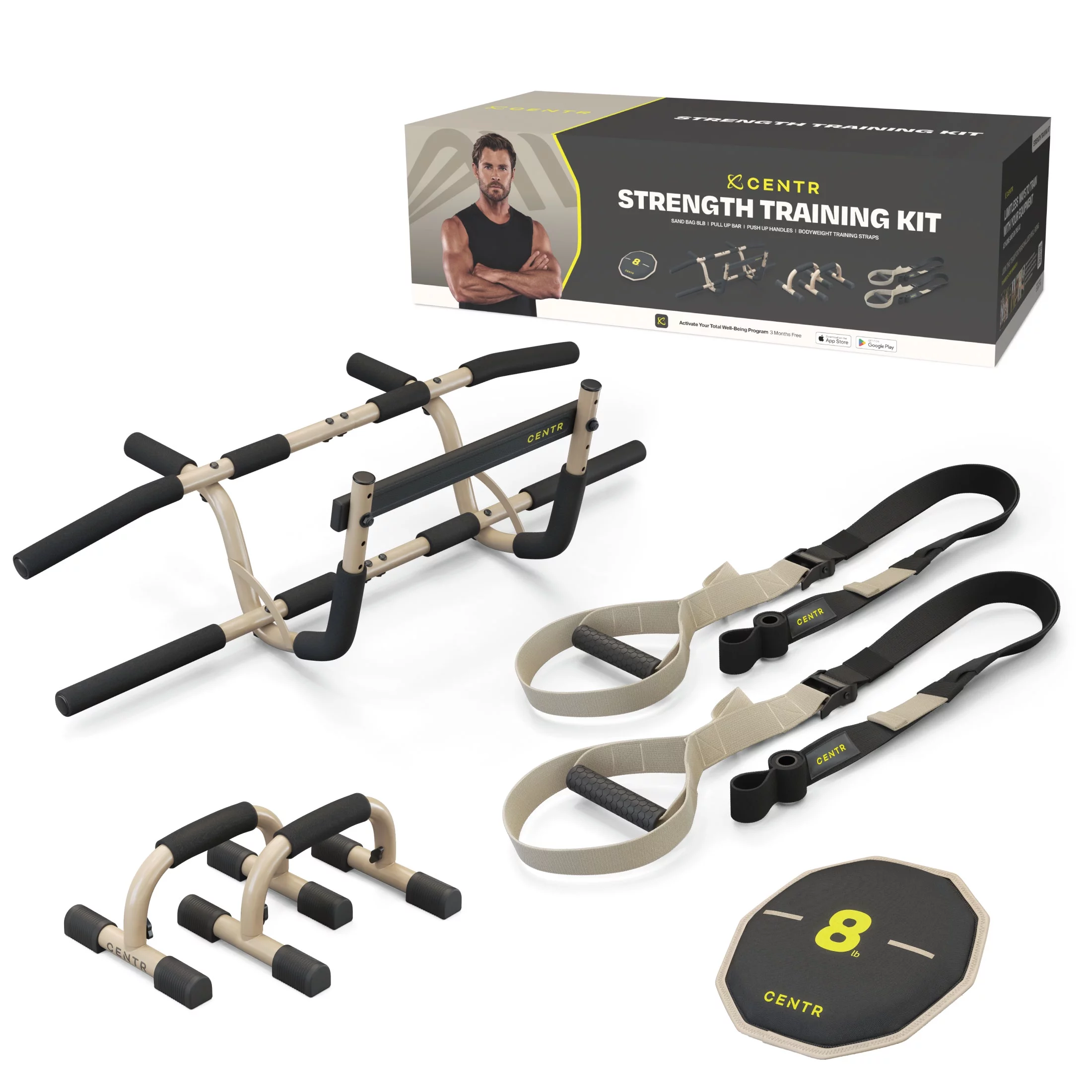 Centr By Chris Hemsworth Strength Training Kit, Home Workout Equipment, 6 Piece Set + 3-Month Membership