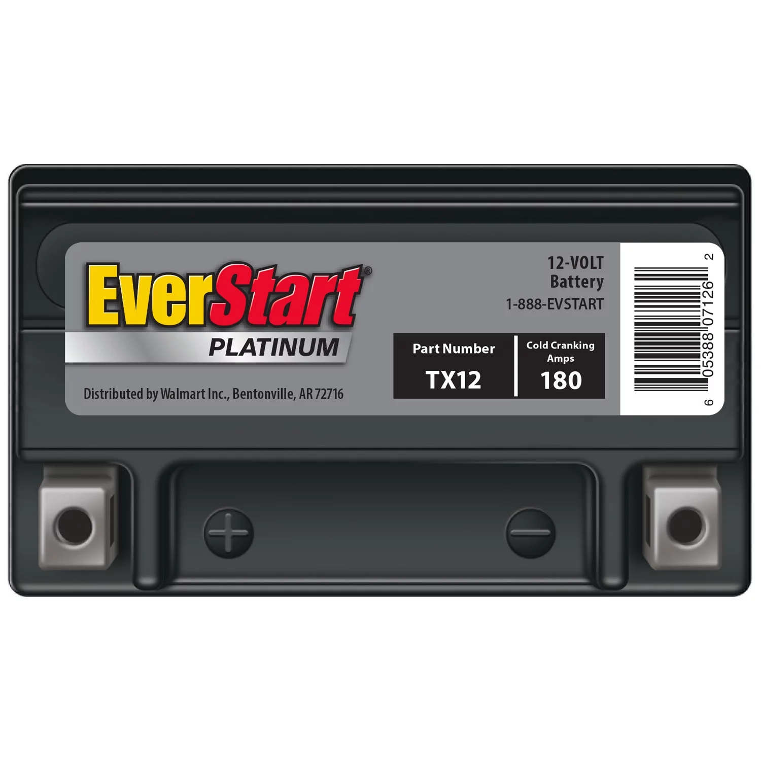 EverStart Premium BOXED AGM PowerSport Battery, Group Size TX12 12 Volt, 180 CCA