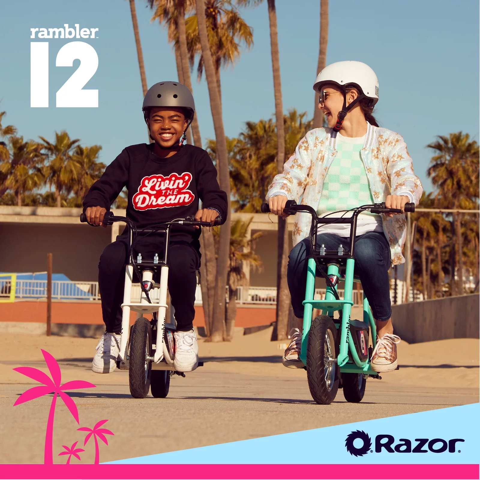 Razor Rambler 12 – White, 24V Electric Scooter, Up to 14 mph, 12″ Air-Filled Tires, 250-watt Motor, Retro Style Electric Minibike for Ages 13 and Up