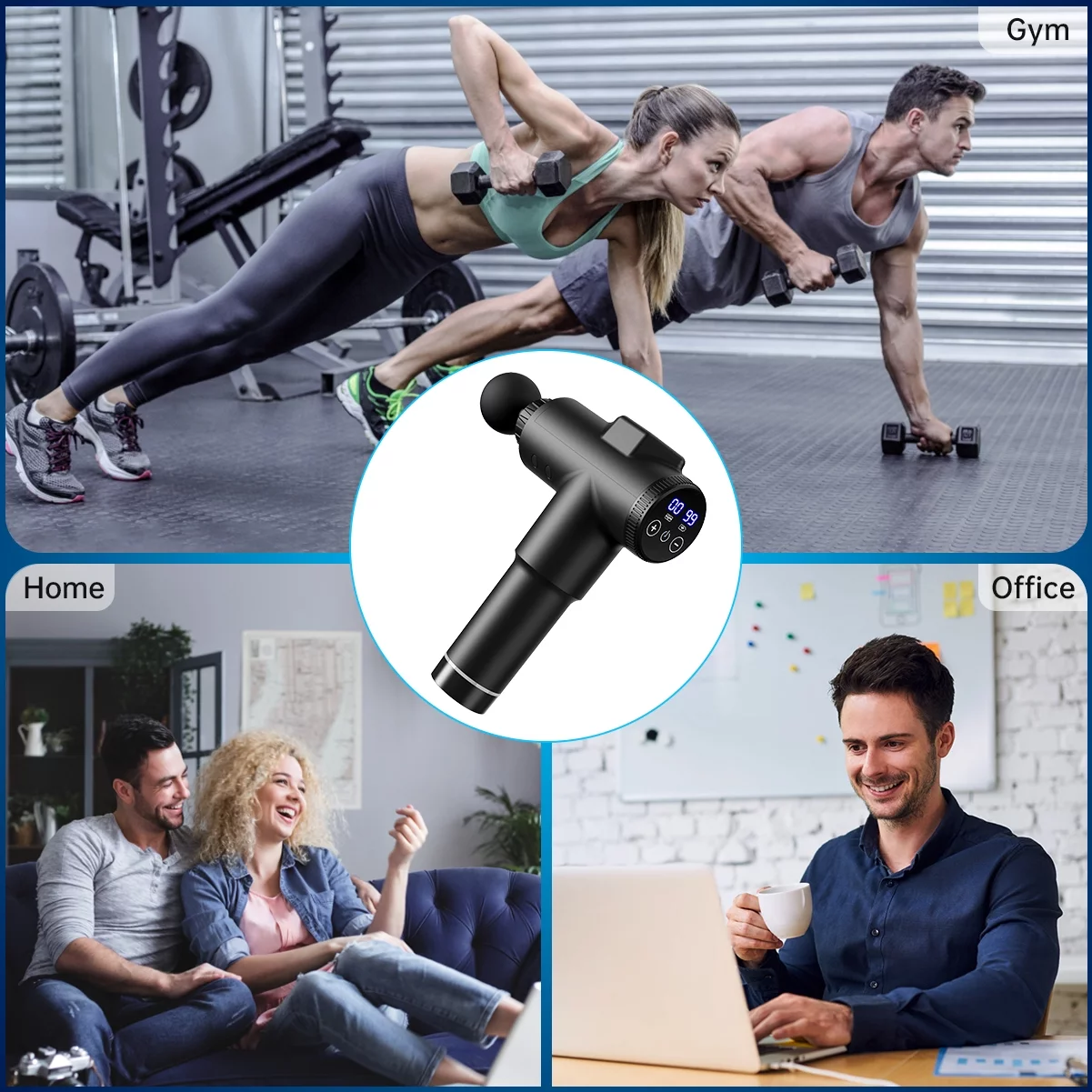 Muscle Massage Gun Handheld Deep Tissue Massage Electric Quiet Portable Massaging Gun 99 Speed Adjustable Professional Percussion Fascia Gun for Sore Muscle and Stiffness