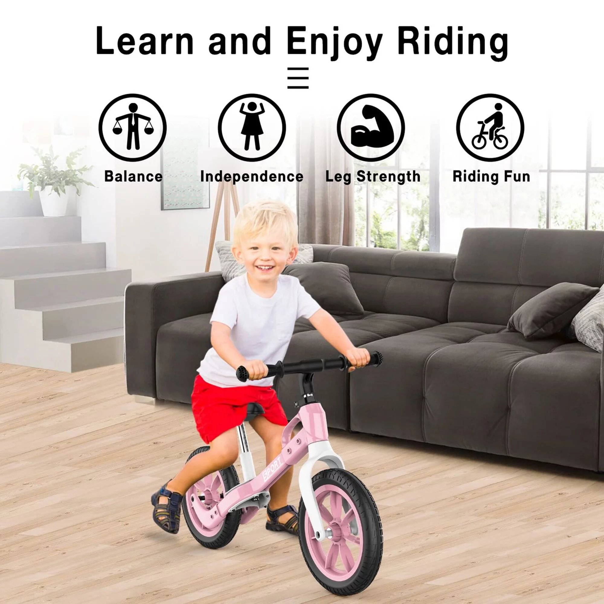 LELINTA Balance Bike – Lightweight Toddler Bike for 2, 3, 4, and 5 Year Old Boys and Girls – No Pedal Bikes for Kids with Adjustable Handlebar and seat – Aluminium, EVA Tires – Training Bike