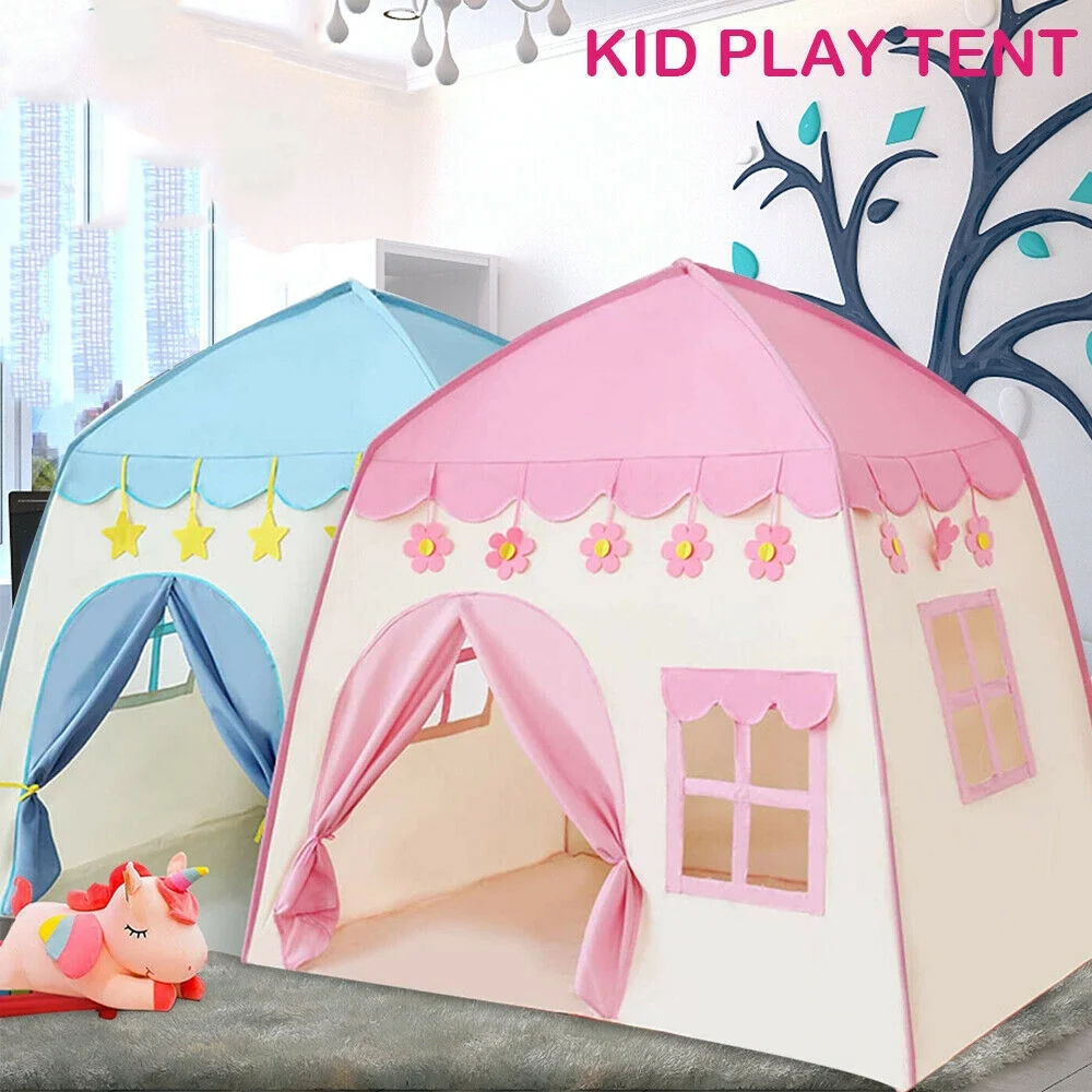 Play Tent for Kids Play Tent Indoor and Outdoor Portable | Play Tent for Girls Childrens Pop Up Playhouse Fort Carry Case Included Pillowfort Kids Princess Castle Tent