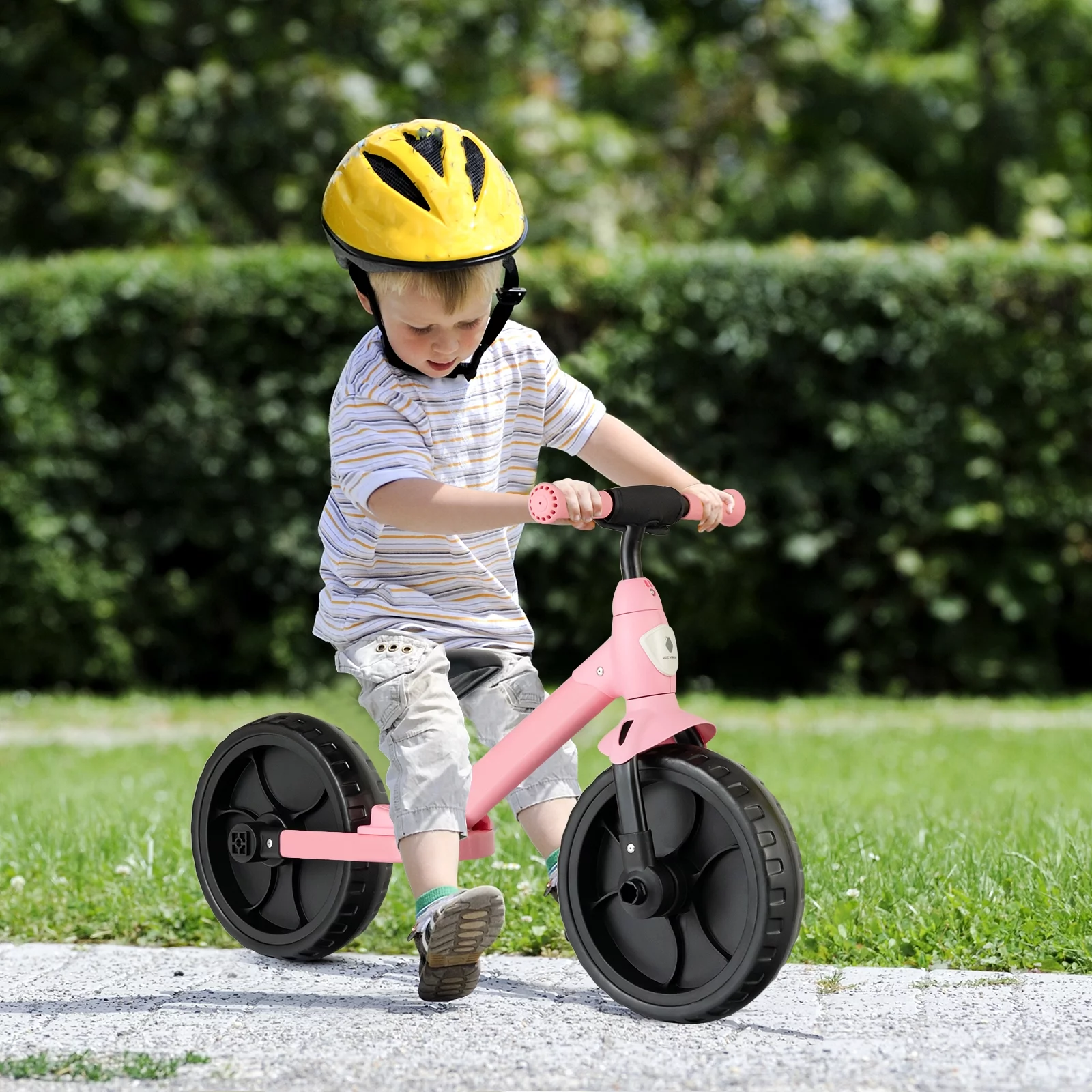 Infans 4-in-1 Kids Training Bike Toddler Tricycle w/ Training Wheels & Pedals Pink