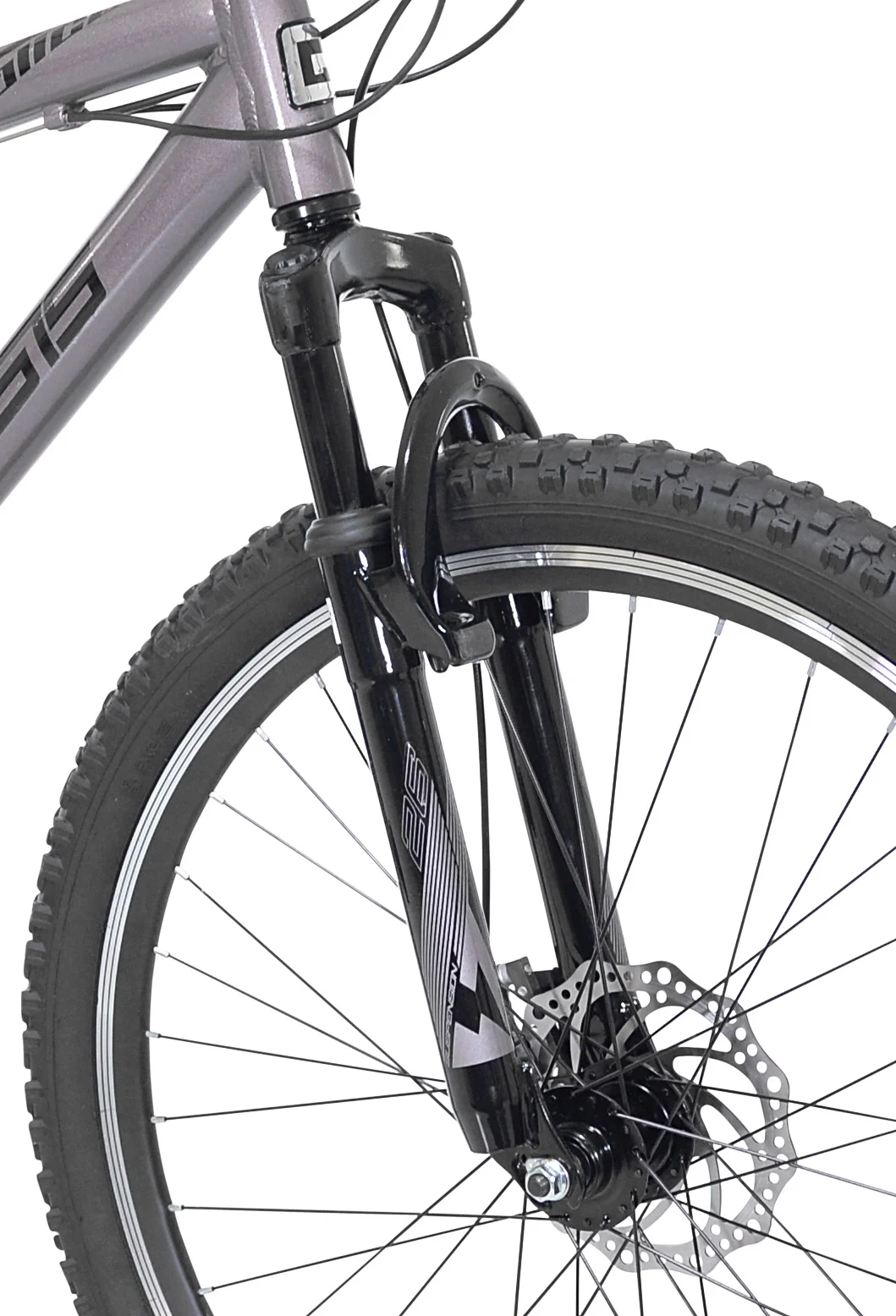 Genesis 26-inch Malice Men’s Aluminum Full Suspension Mountain Bicycle, Metallic Gray