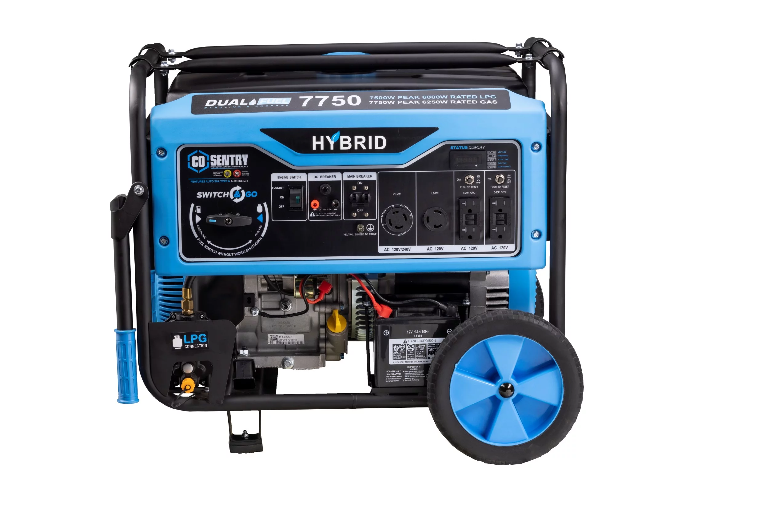 Pulsar 7,750-Watt Dual Fuel Portable Generator with Electric Start and CO Sentry