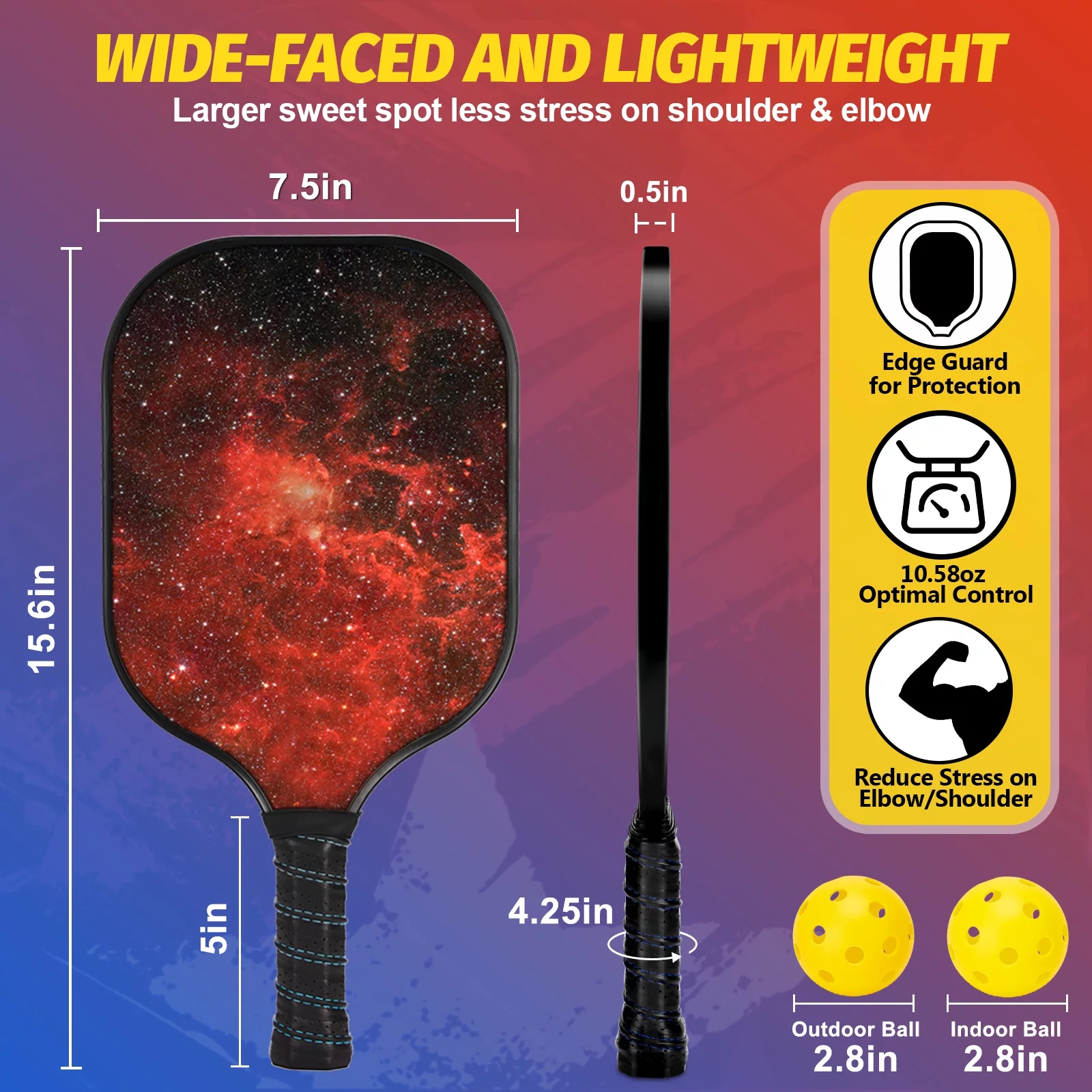 Wossspt USAPA Approved Pickleball Set Wood Pickleball Paddles , 4 Rackets, Paddle Bag, 4 Balls