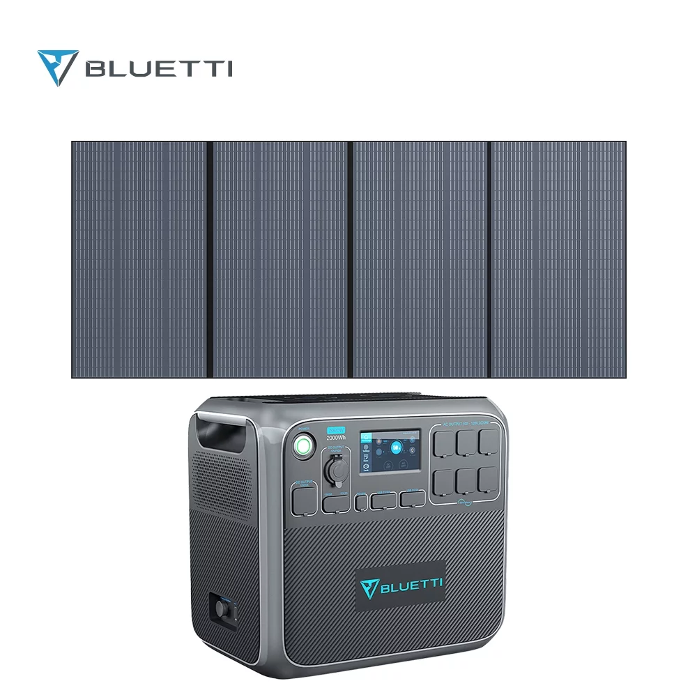 Bluetti Solar Generator AC200P, With 1pcs 350W Solar Panel, 2000Wh Portable Power Station, 2000W AC Output For Home Backup, Road Trip, Off Grid