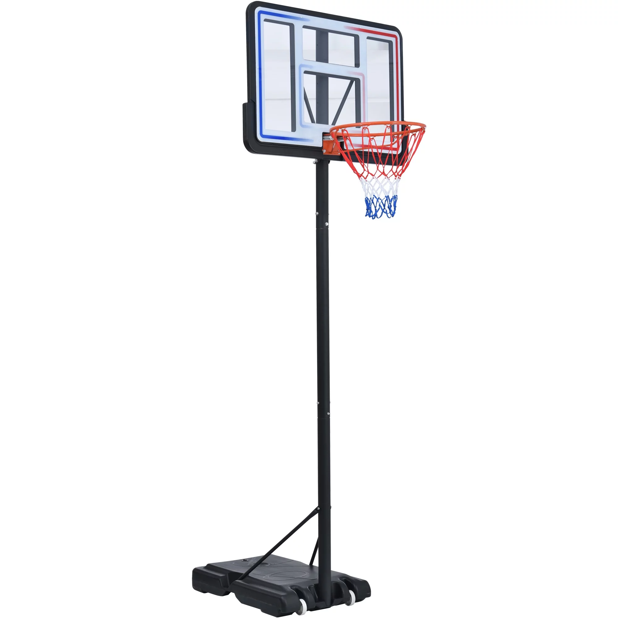 Basketball Hoop for Kids, Indoor Outdoor Basketball Court, 5.6ft-7ft Height Adjustable Basketball Goal with Removable Wheels, TE3089