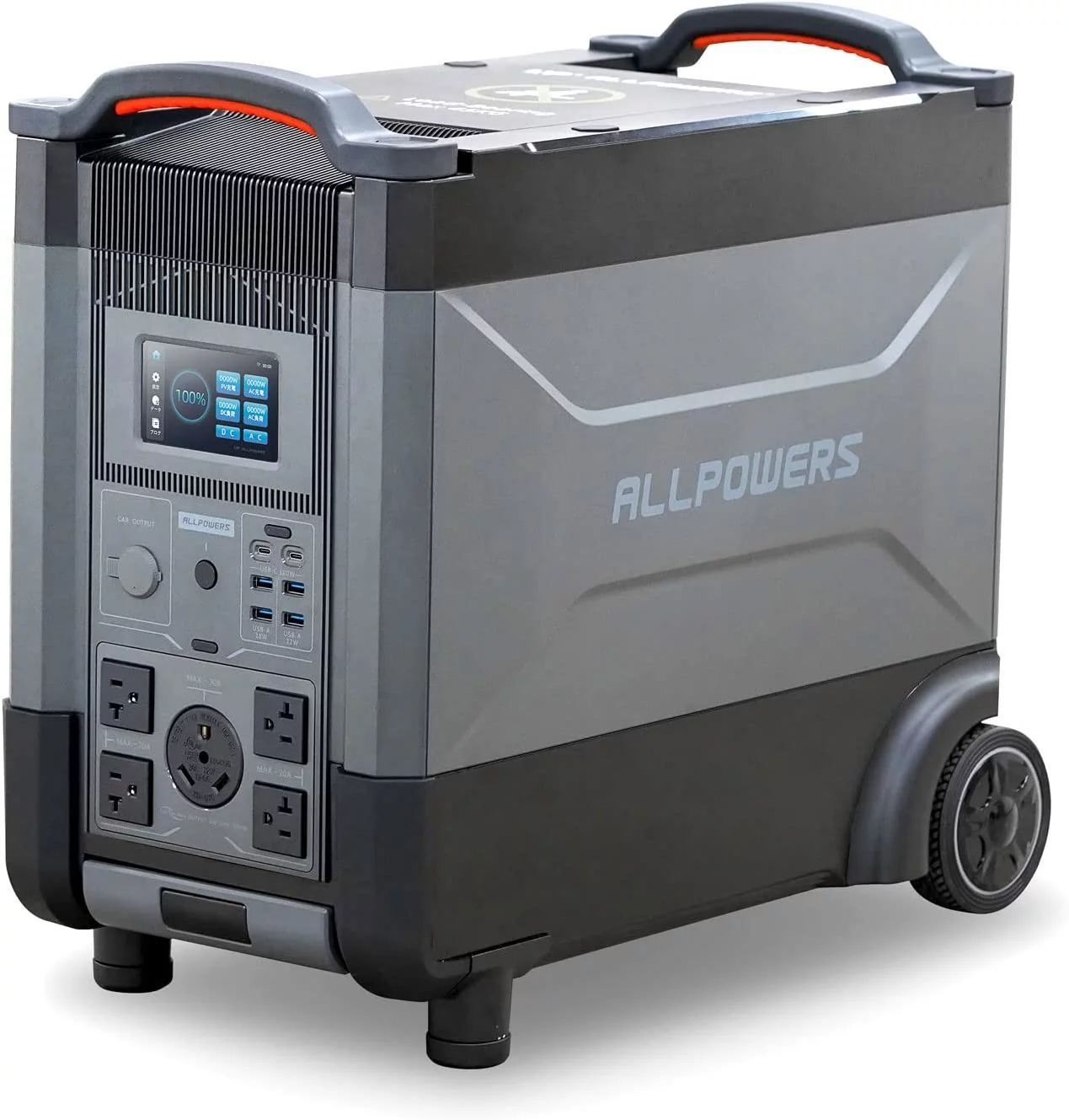 ALLPOWERS R4000 Portable Power Station, 3600Wh LiFePO4 Battery, 3600 Watt, 30A RV Port, Voice Control, with Handle & Wheels, Portable Solar Generator for Outdoor Camping, Home Backup, RV, Power Outage