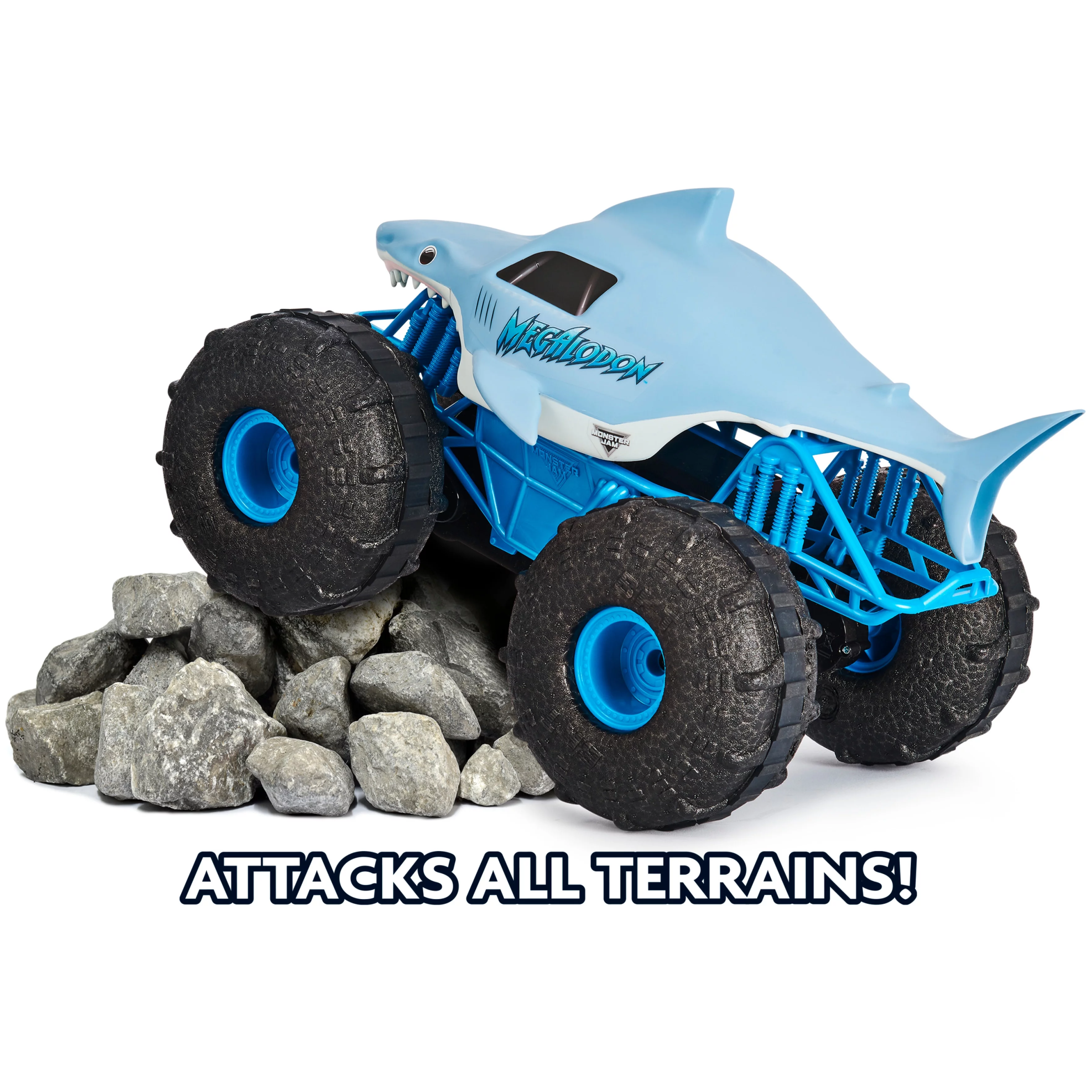 Monster Jam, Official Megalodon Storm All-Terrain Remote Control Monster Truck for Boys and Girls, 1:15 Scale, Kids Toys for Ages 4-6+