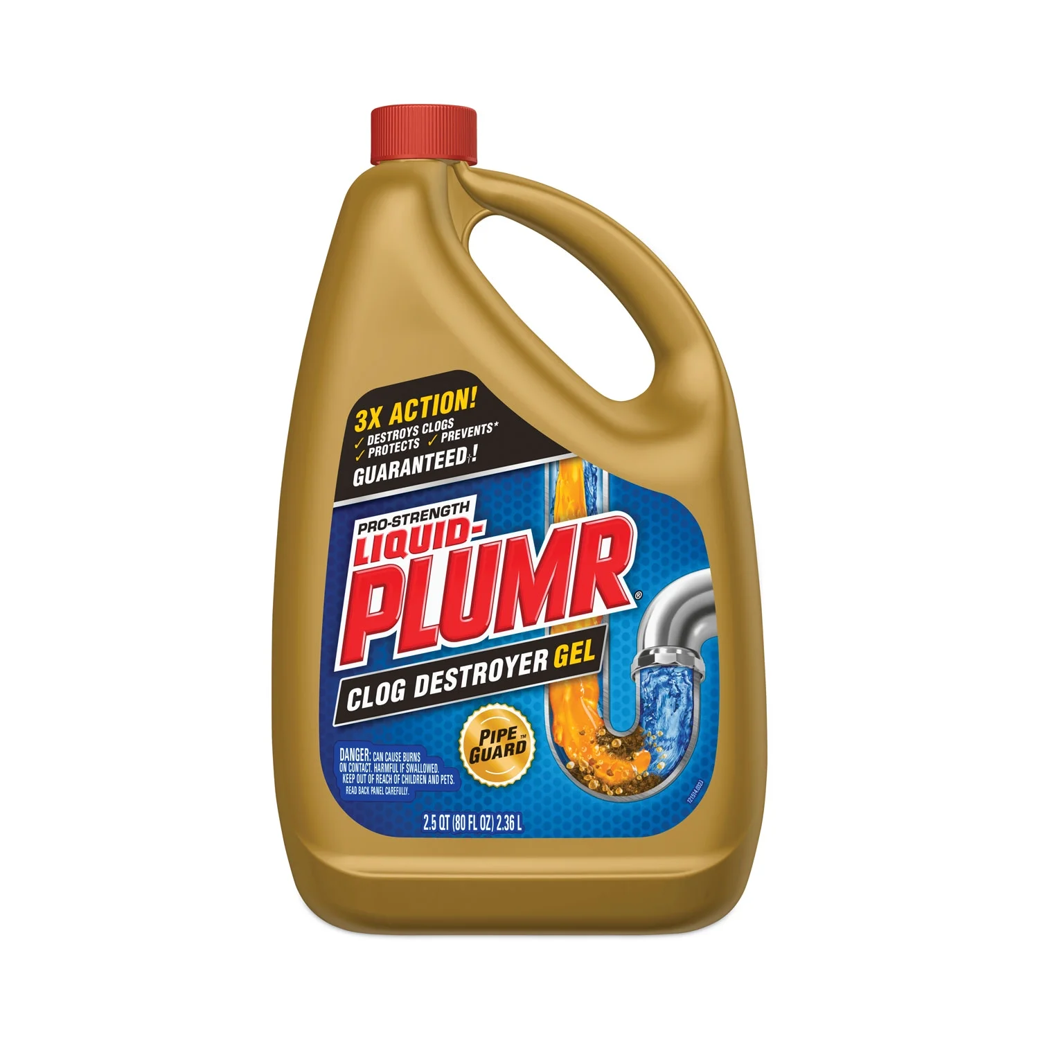 Liquid-Plumr Pro-Strength Drain Clog Remover Gel w/Pipe Gaurd, 80 fl oz