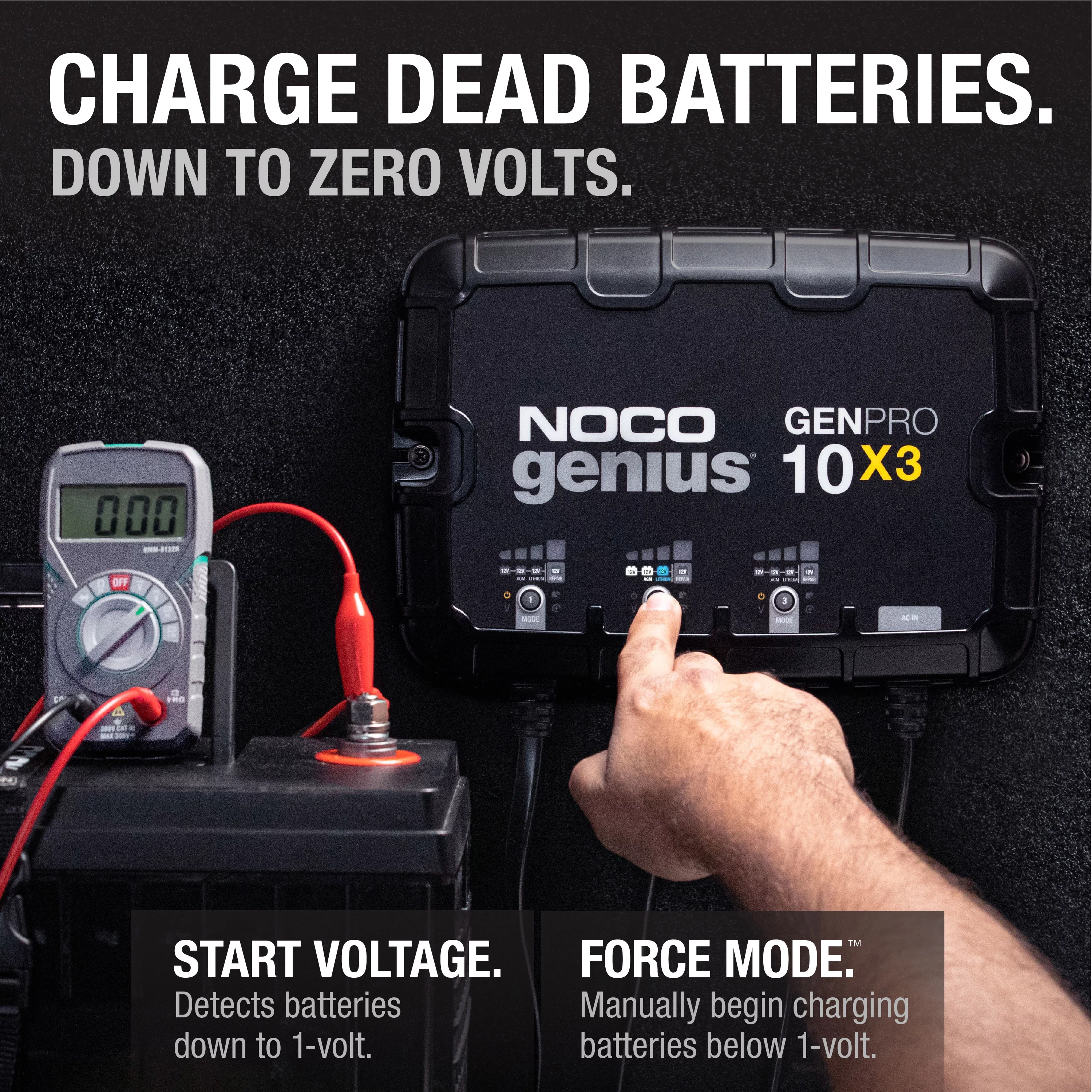 NOCO Genius GENPRO10X3 3-Bank 30A (10A/Bank) 12V Onboard Battery Charger