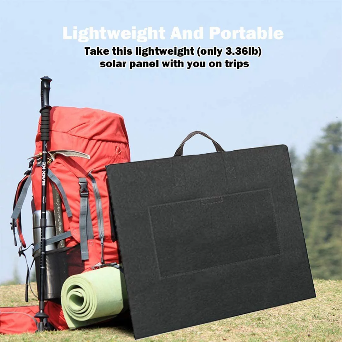 300W Solar Generator, FlashFish 60000mAh Portable Power Station Camping Generator with Portable Solar Panel and Charger