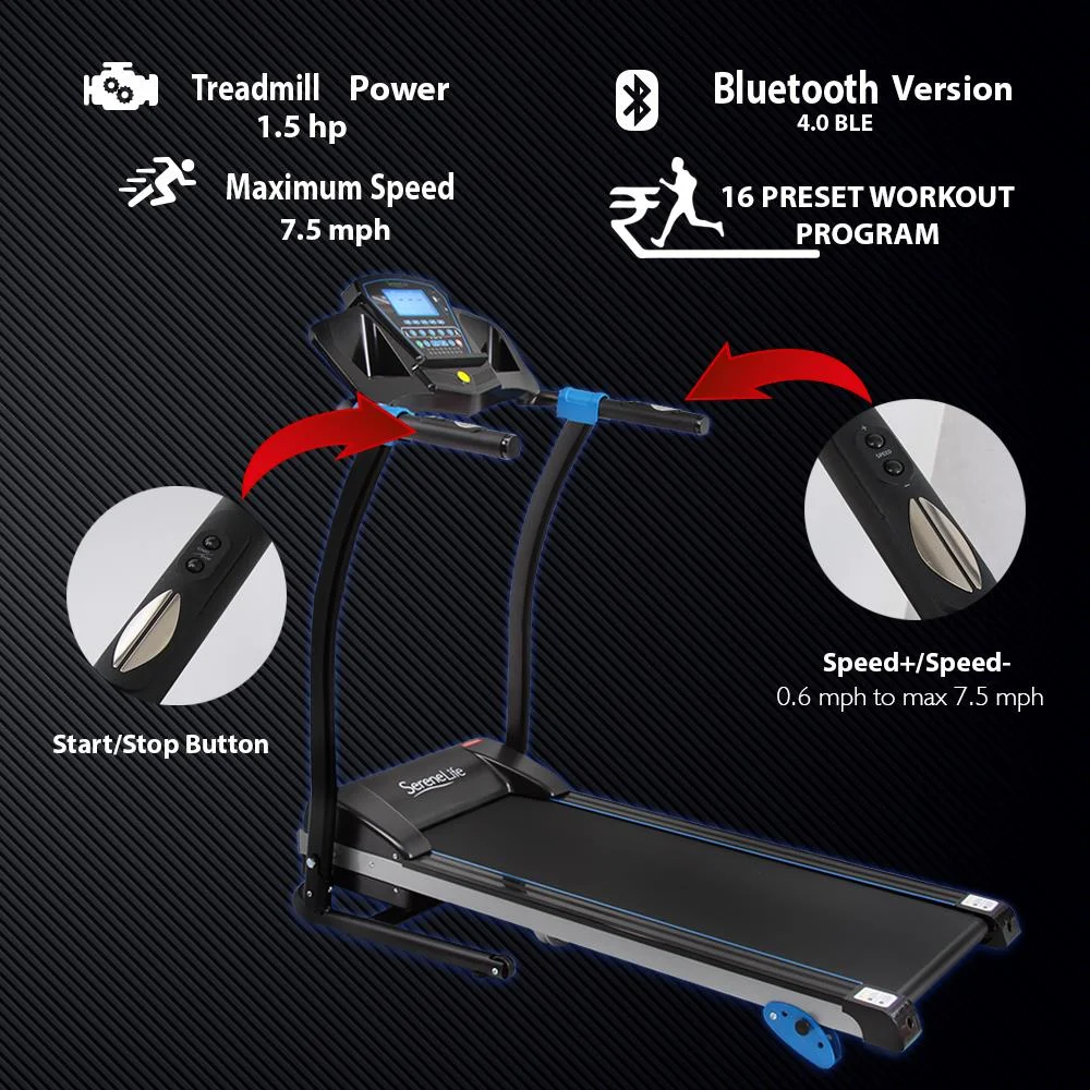 SereneLife Foldable Home Fitness Equipment with LCD for Walking & Running – Cardio Exercise Machine