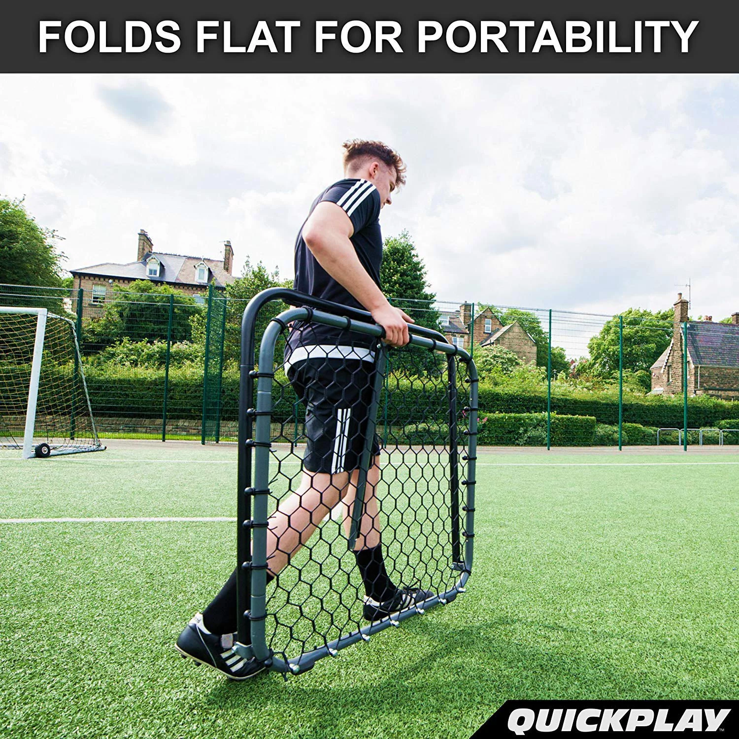 QuickPlay PRO Rebounder Adjustable Angle Multi-Sport Trainer | Soccer Rebounder or Baseball & Softball Pitch Back | Ideal for Team and Solo Training