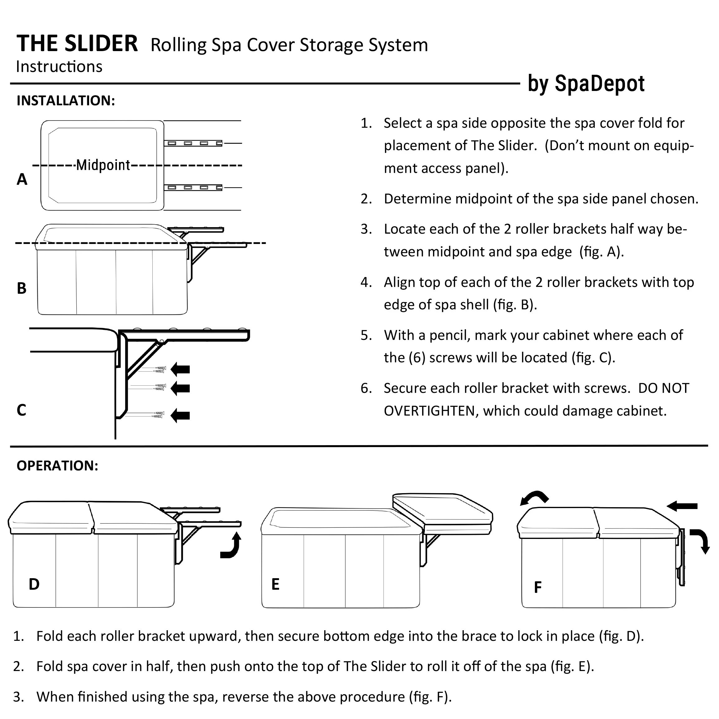 Spa Depot Slider Hot Tub Cover No-Lift Remover & Storage System