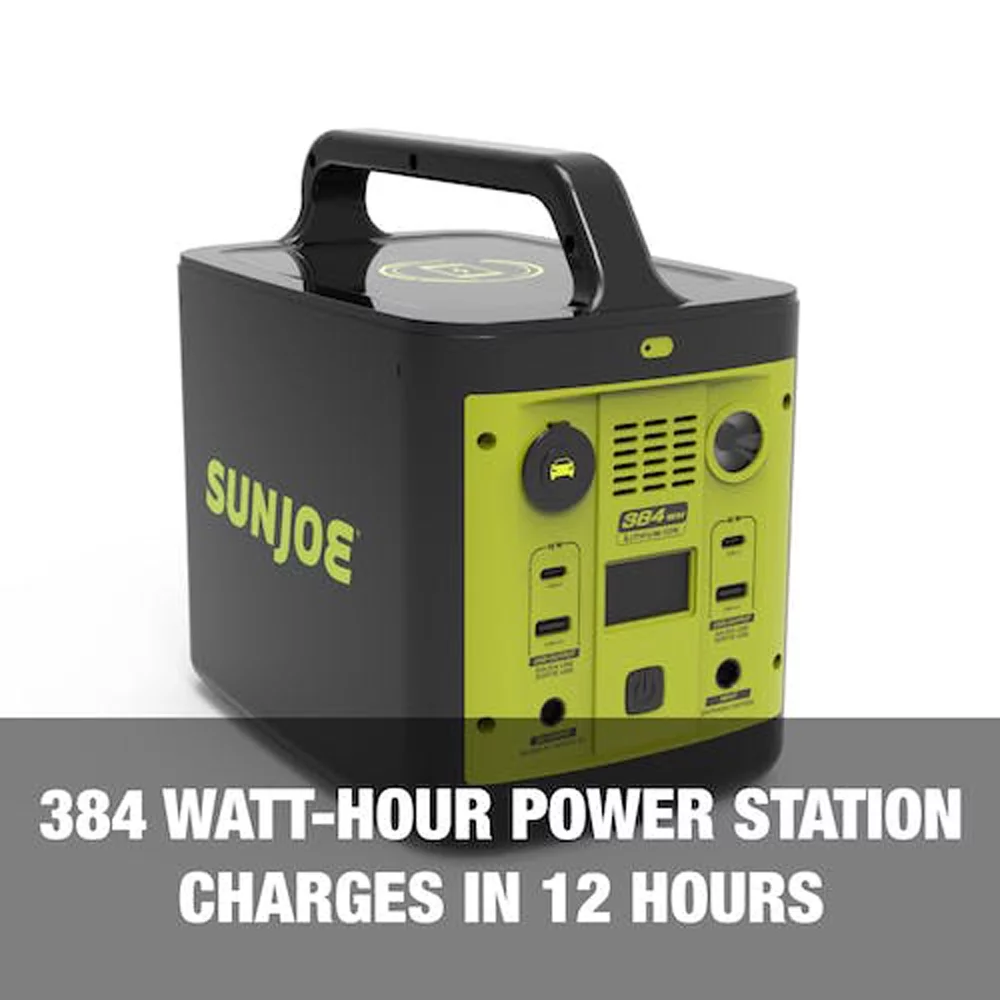 Sun Joe PPG400 384Wh 6-Amp Portable Power Generator with Outlets and USB Ports Bundle with 2 YR CPS Enhanced Protection Pack