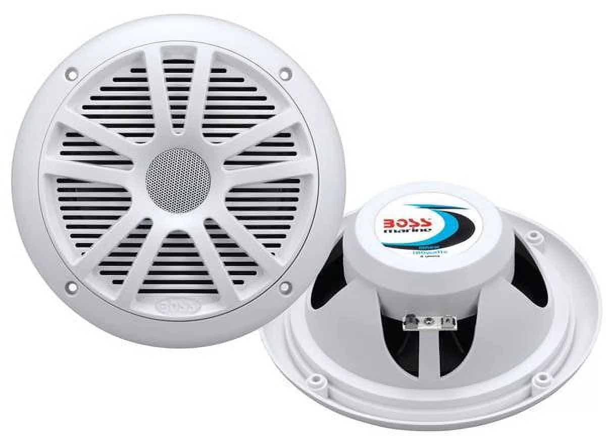 2) New Boss Audio MR6W 6.5″ 180W Dual Cone Marine/Boat Speakers Stereo- White