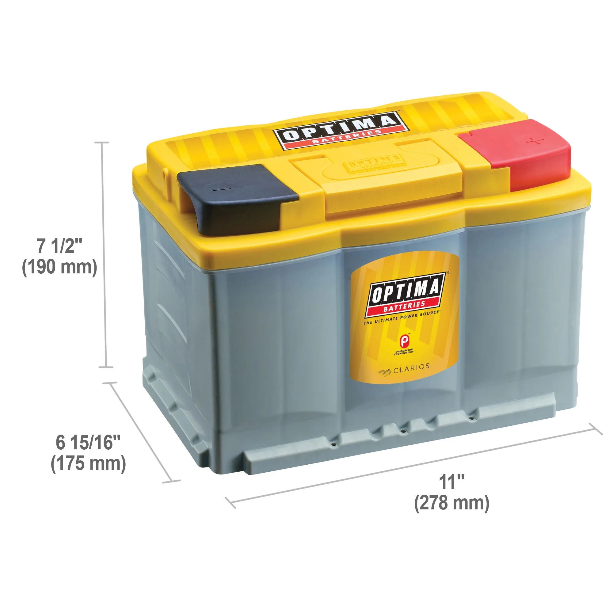 OPTIMA YellowTop AGM Dual Purpose Battery, Group Size H6, 12 Volt 800 CCA