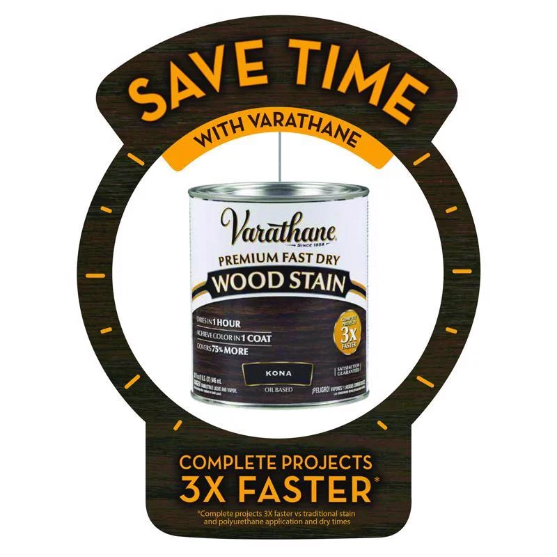 Dark Walnut, Varathane Premium Fast Dry Wood Stain-262006, Quart