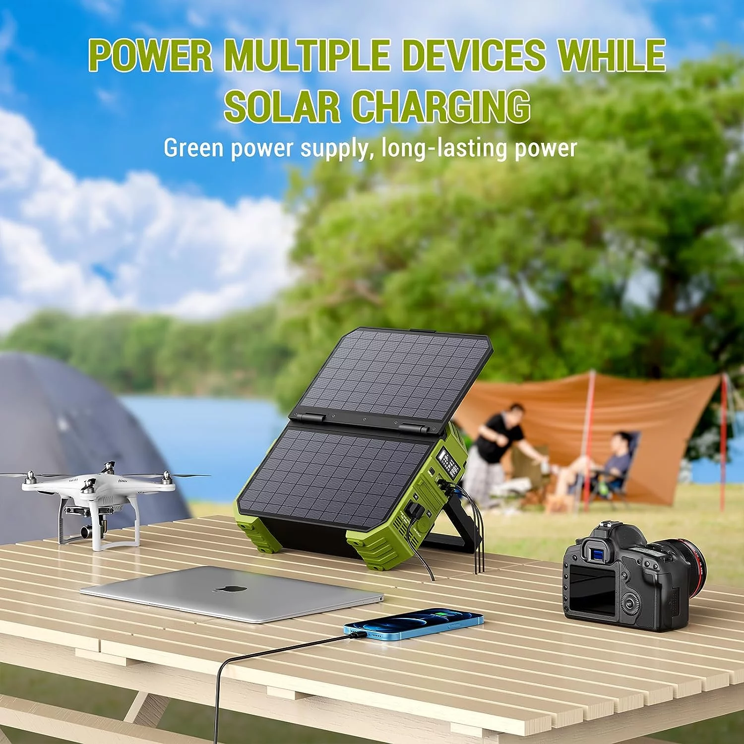 BROWEY 614.4Wh Portable Power Station with 30W Solar Panel, 600W AC Outlet, Backup Lithium Battery, Solar Generator for Outdoor Camping, RV Travel, Emergency