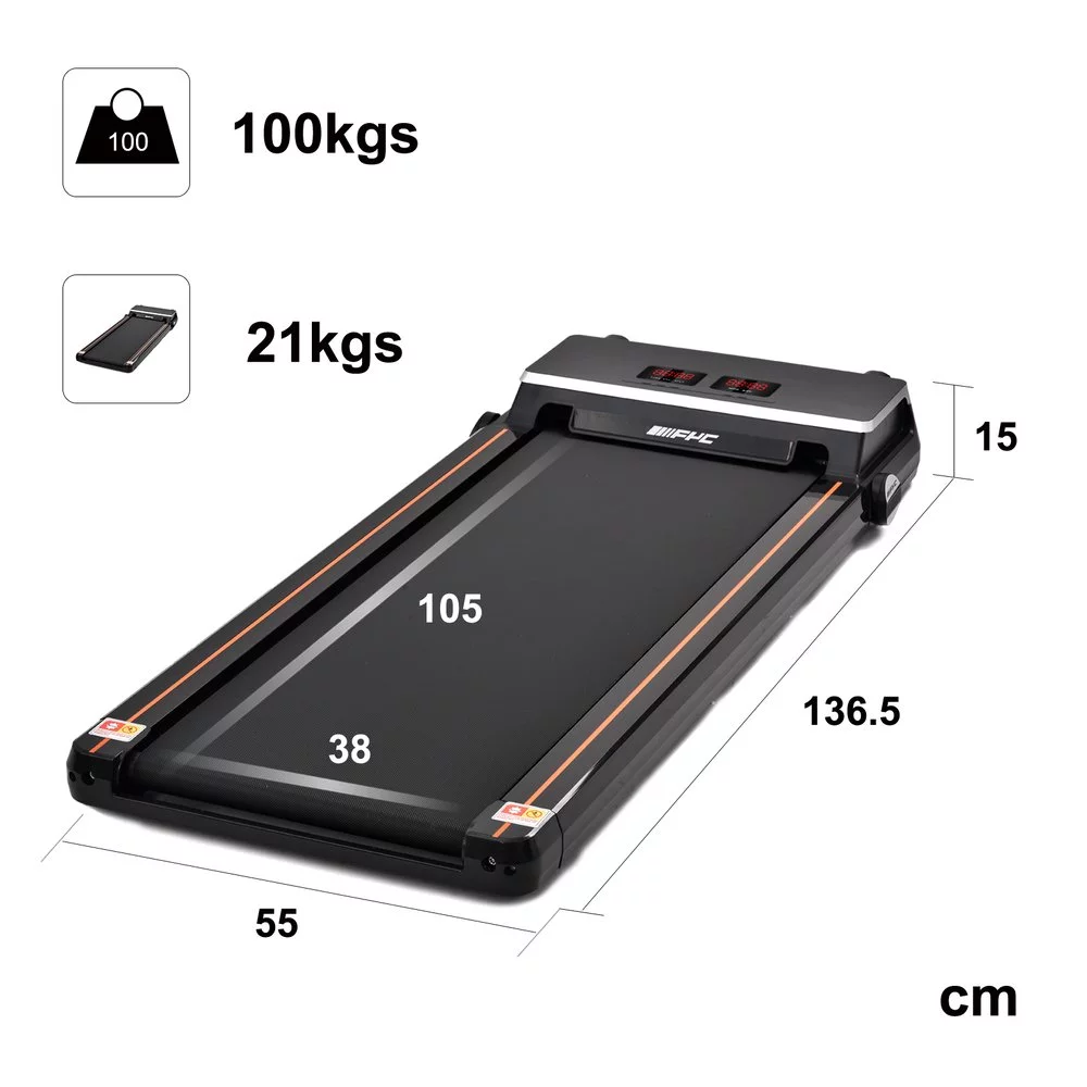 Gzxs Under Desk Treadmill 2.5HP Slim Walking Treadmill 265LBS – Electric Treadmill with APP Bluetooth Remote Control LED Display, Running Walking Jogging for Home Office Use (Installation Free)