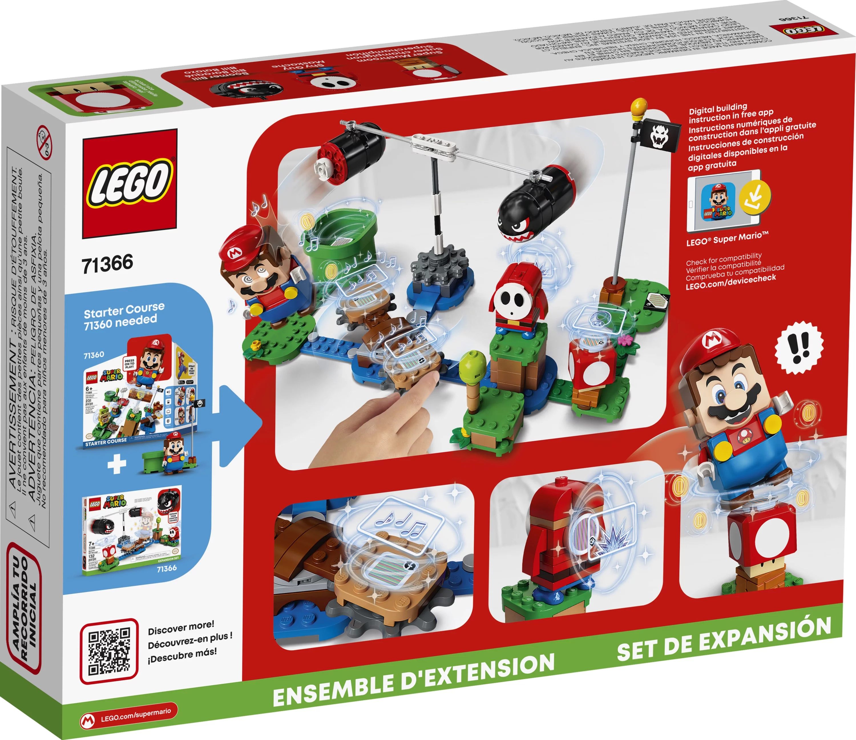 LEGO Super Mario Boomer Bill Barrage Expansion Set 71366 Building Set (132 Pieces)