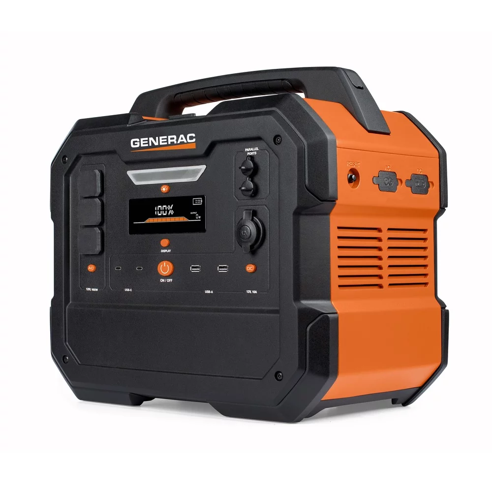 Generac 8026 Power Station 1600/3200W 2106Wh Battery Powered Portable Generator – Solar Panel Charging Compatible