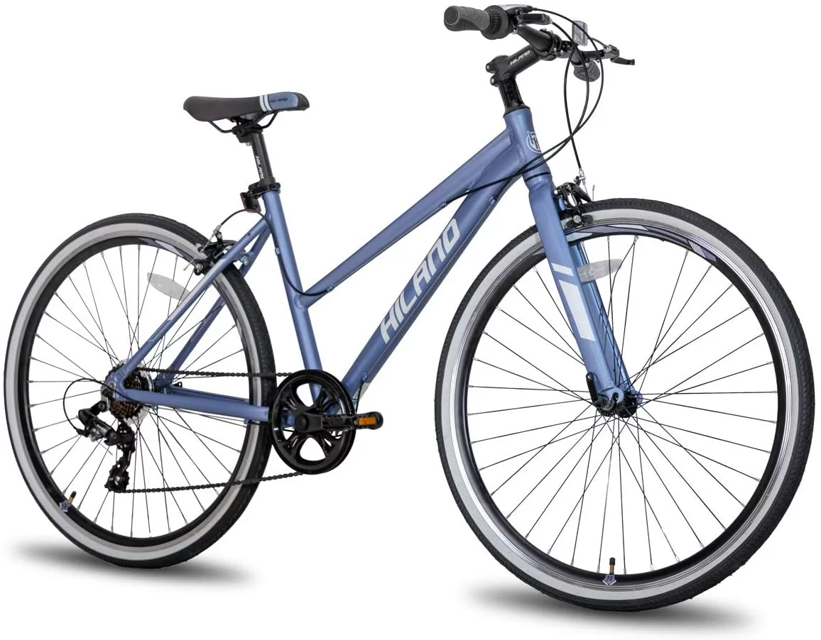 Hiland Hybrid Bike, Shimano Drivetrain 7 Speeds, 700C Wheels for Men Women Ladies Commuter Bike City Bike