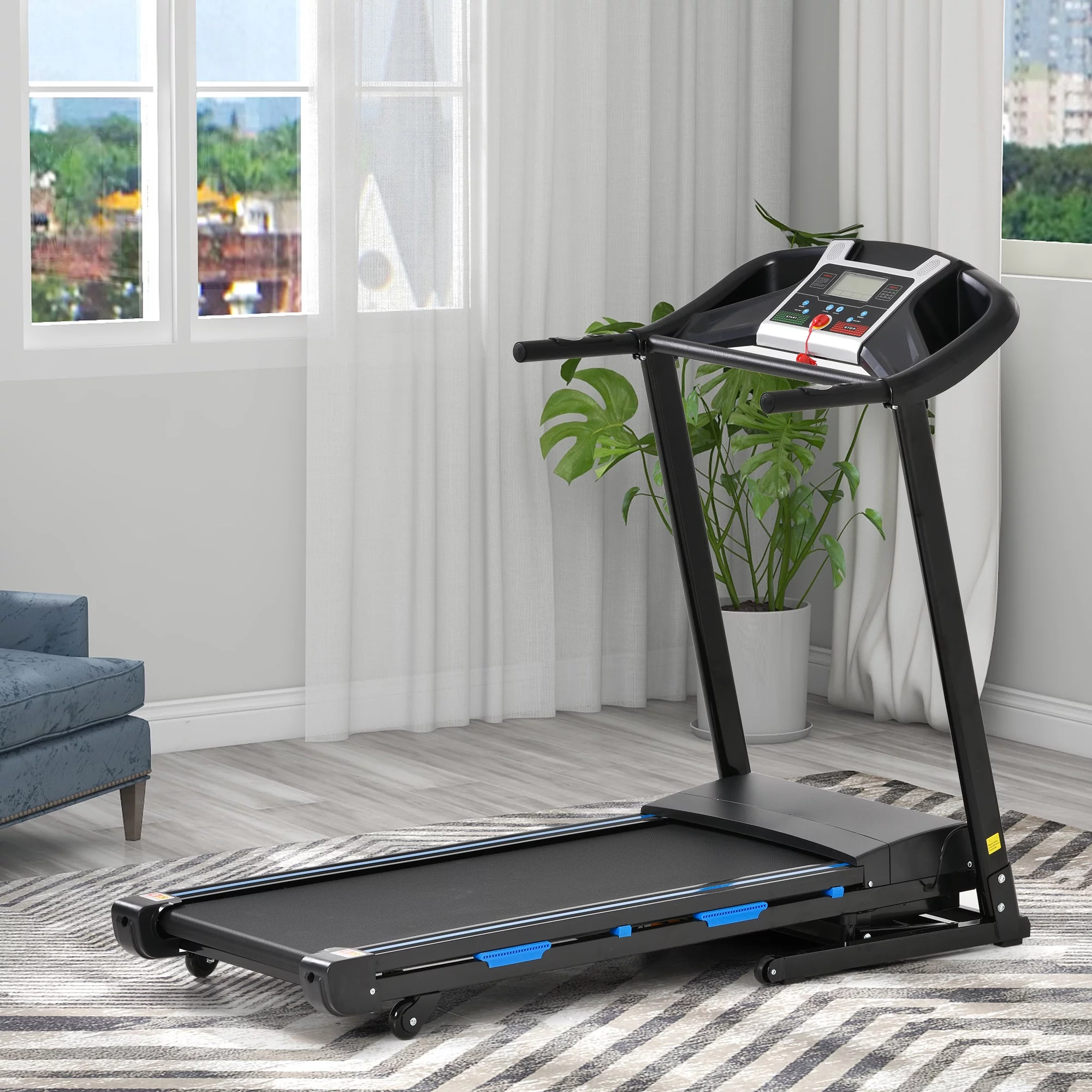 QILLIINN Electric Treadmill 3.25 HP Home Folding Treadmill with LCD Display, 12 Preset Programs Treadmill – 264 lbs.