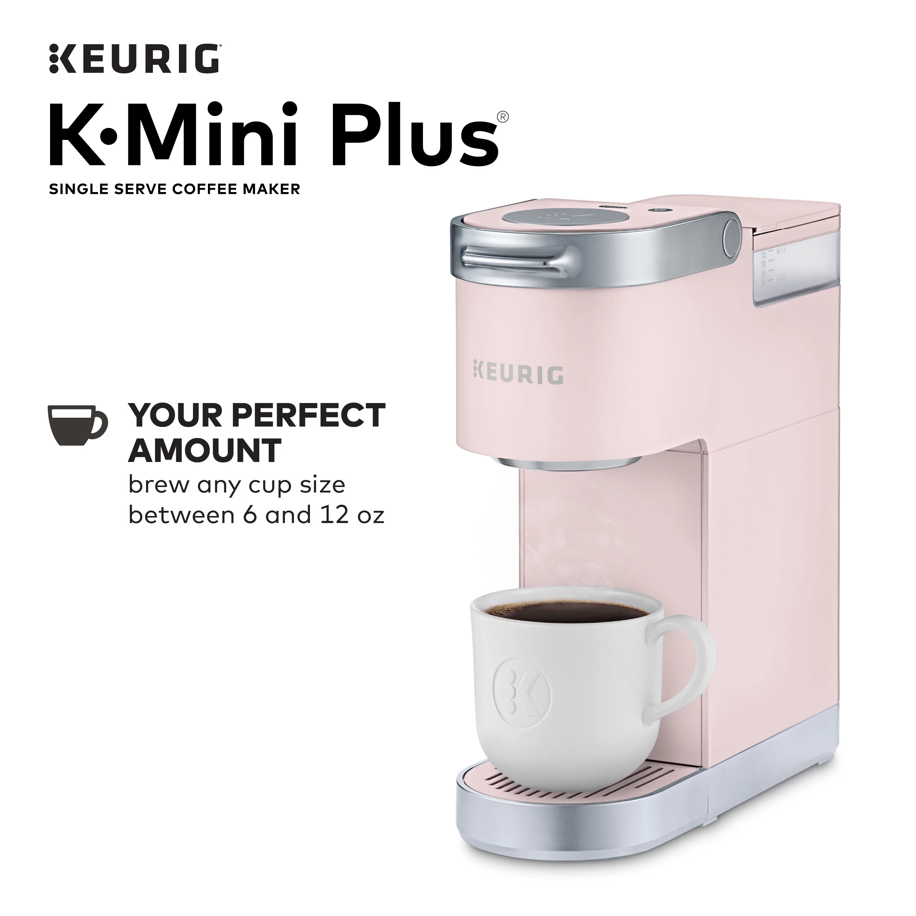 Keurig K-Mini Plus Single Serve K-Cup Pod Coffee Maker, Dusty Rose