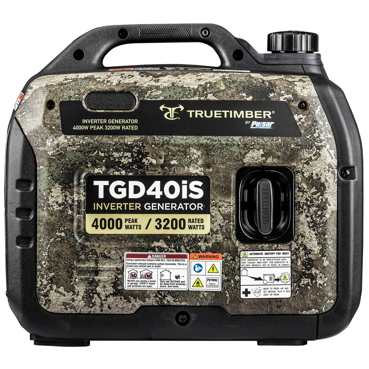 Truetimber 4000-Watt Super Quiet Gasoline Powered Inverter Generator by Pulsar