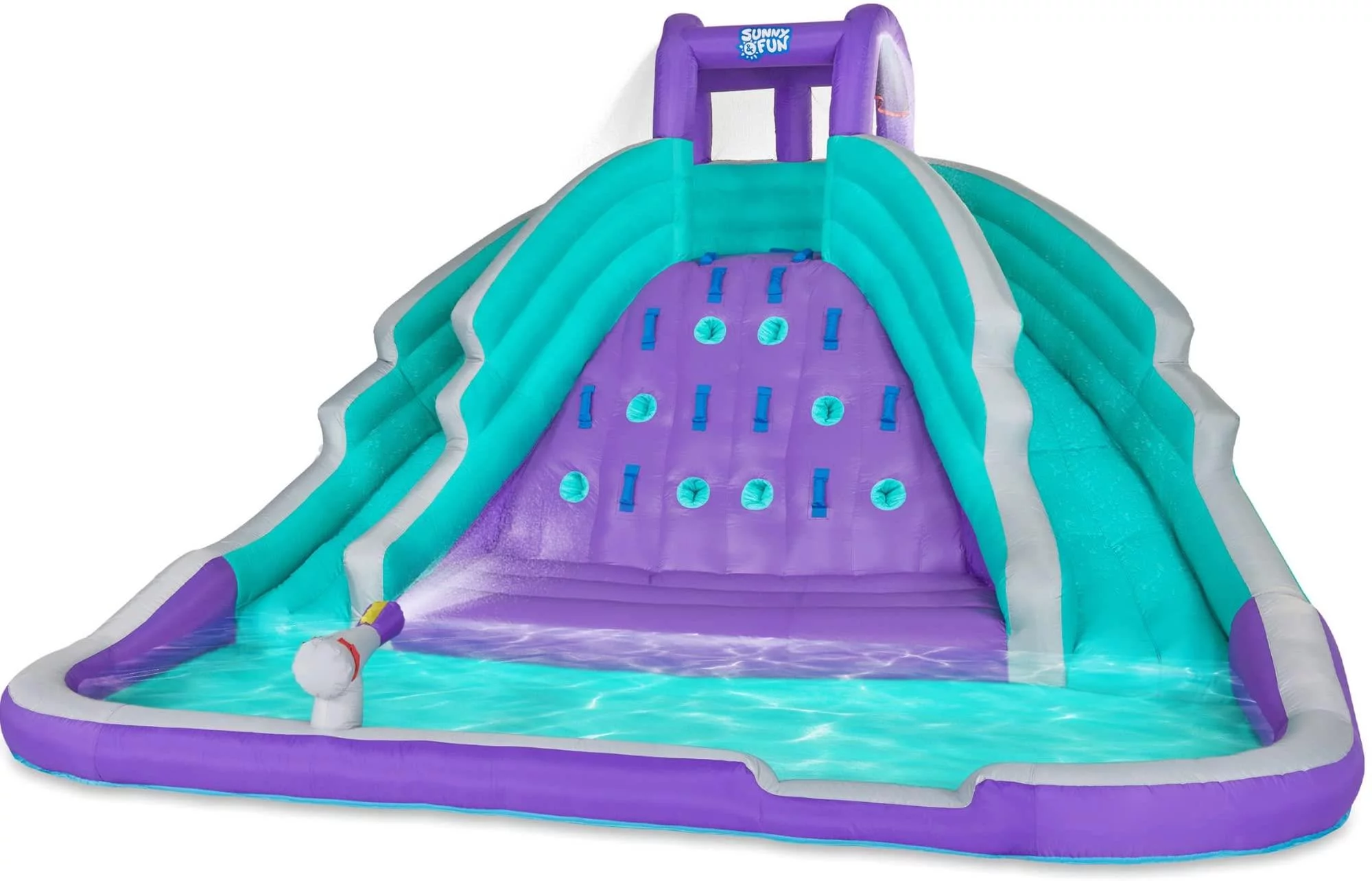 Sunny & Fun Inflatable Water Slide & Blow up Pool, Kids Water Park for Backyard